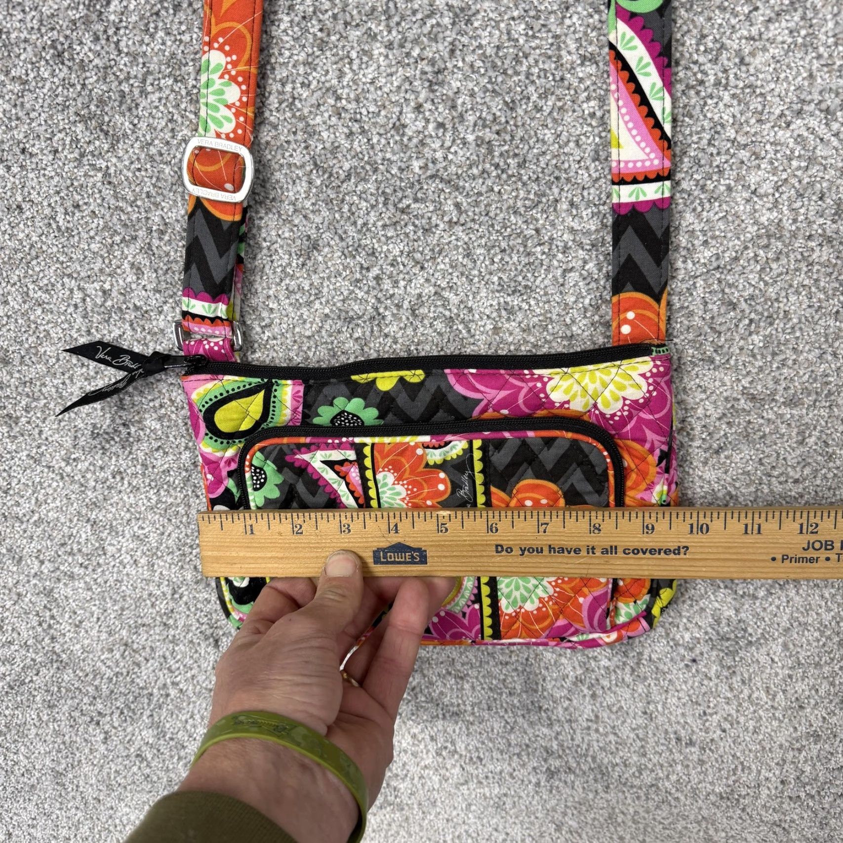 Vera Bradley Vera Bradley Crossbody Bag Small Pink Orange Floral Quilted Cotton Boho Travel Multicolor Pattern Women's Small Colorful Flower USA Womens Size ONE SIZE - 7 Thumbnail