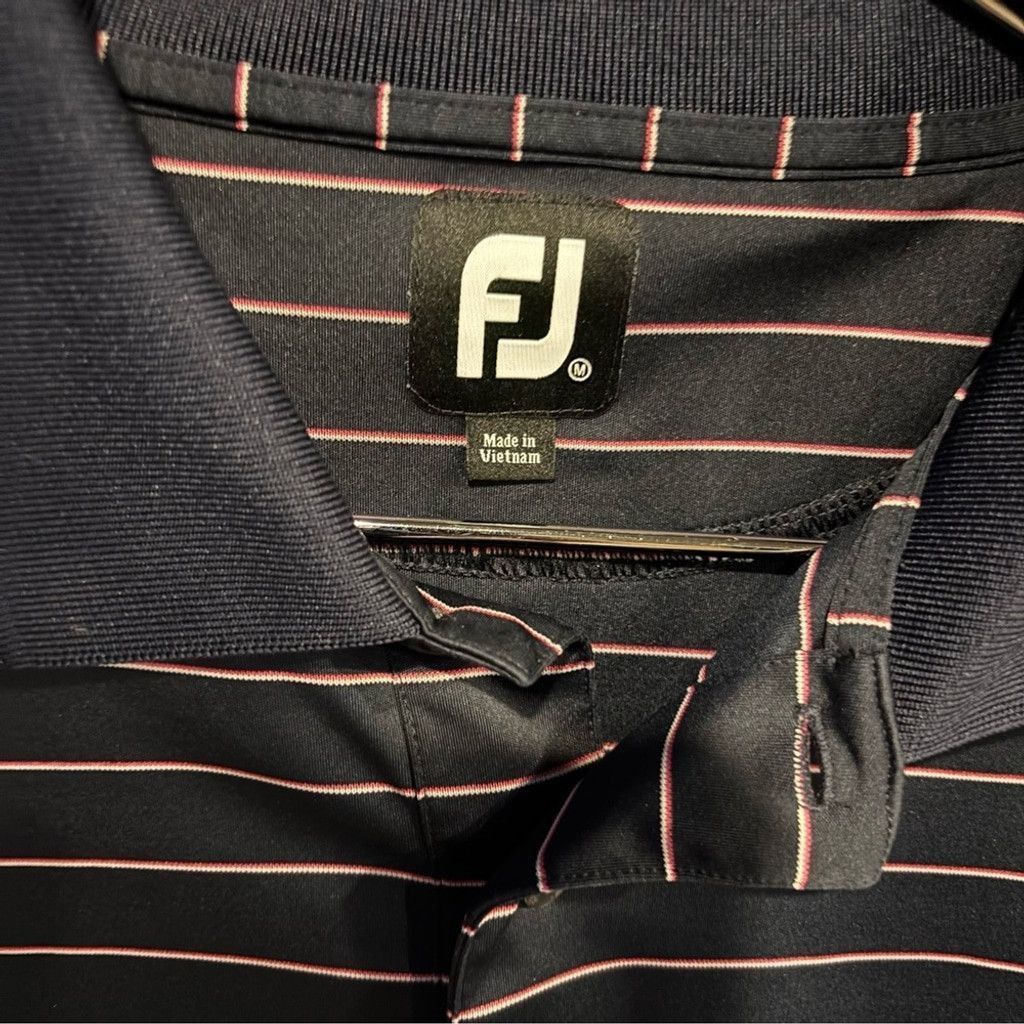 Footjoy FootJoy Men's Navy Striped Polo Shirt Size US M / EU 48-50 / 2 - 2 Thumbnail