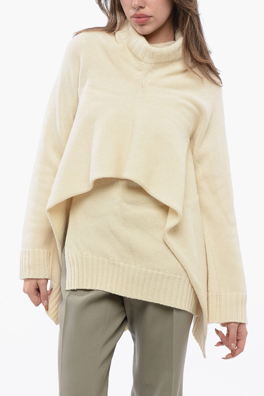 Wool Sleeveless Top with Detachable Shoulder Cover