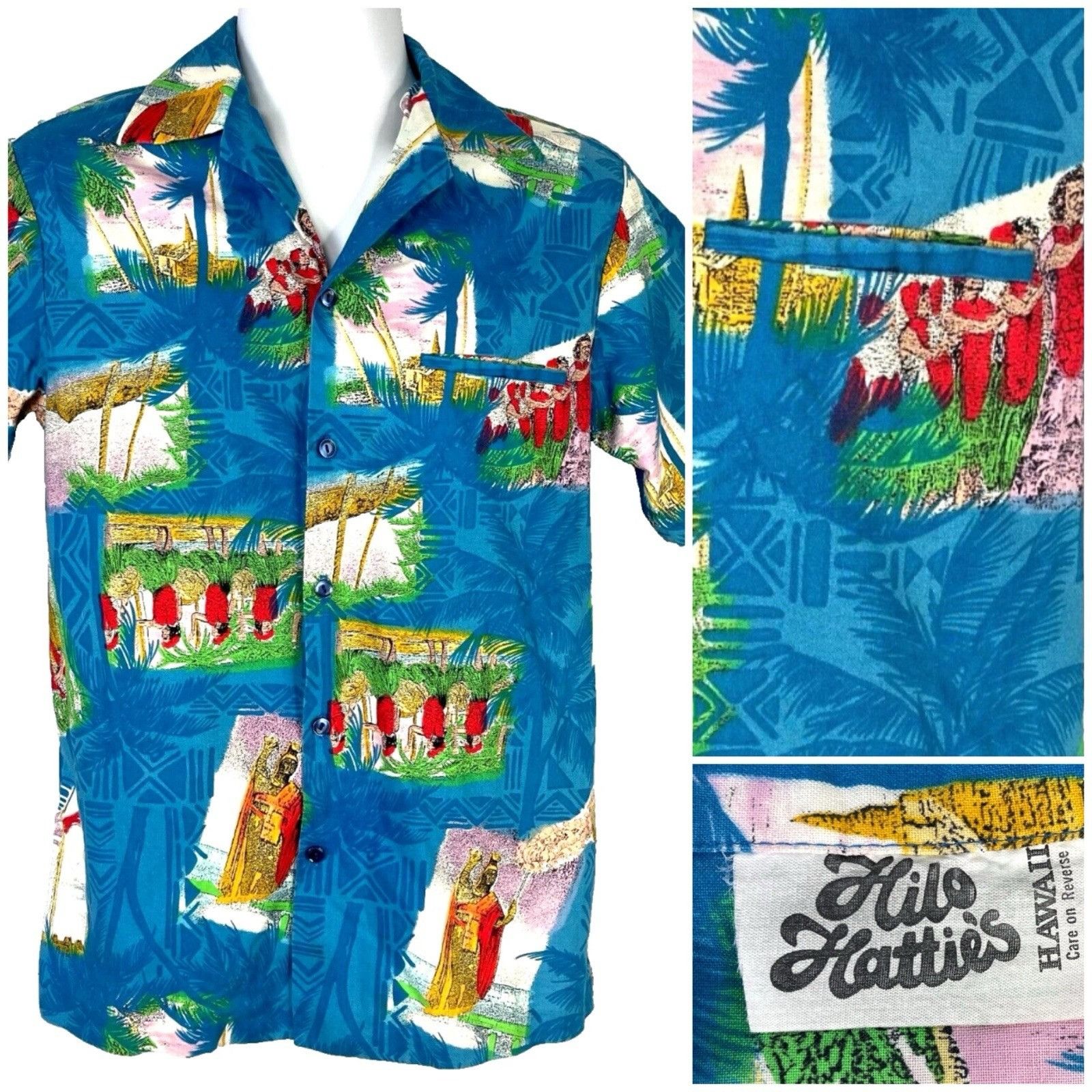 Hilo Hattie Hilo Hattie Vtg Kamehameha Mens Hawaiian Shirt size Medium 4 Size US M / EU 48-50 / 2 - 1 Thumbnail