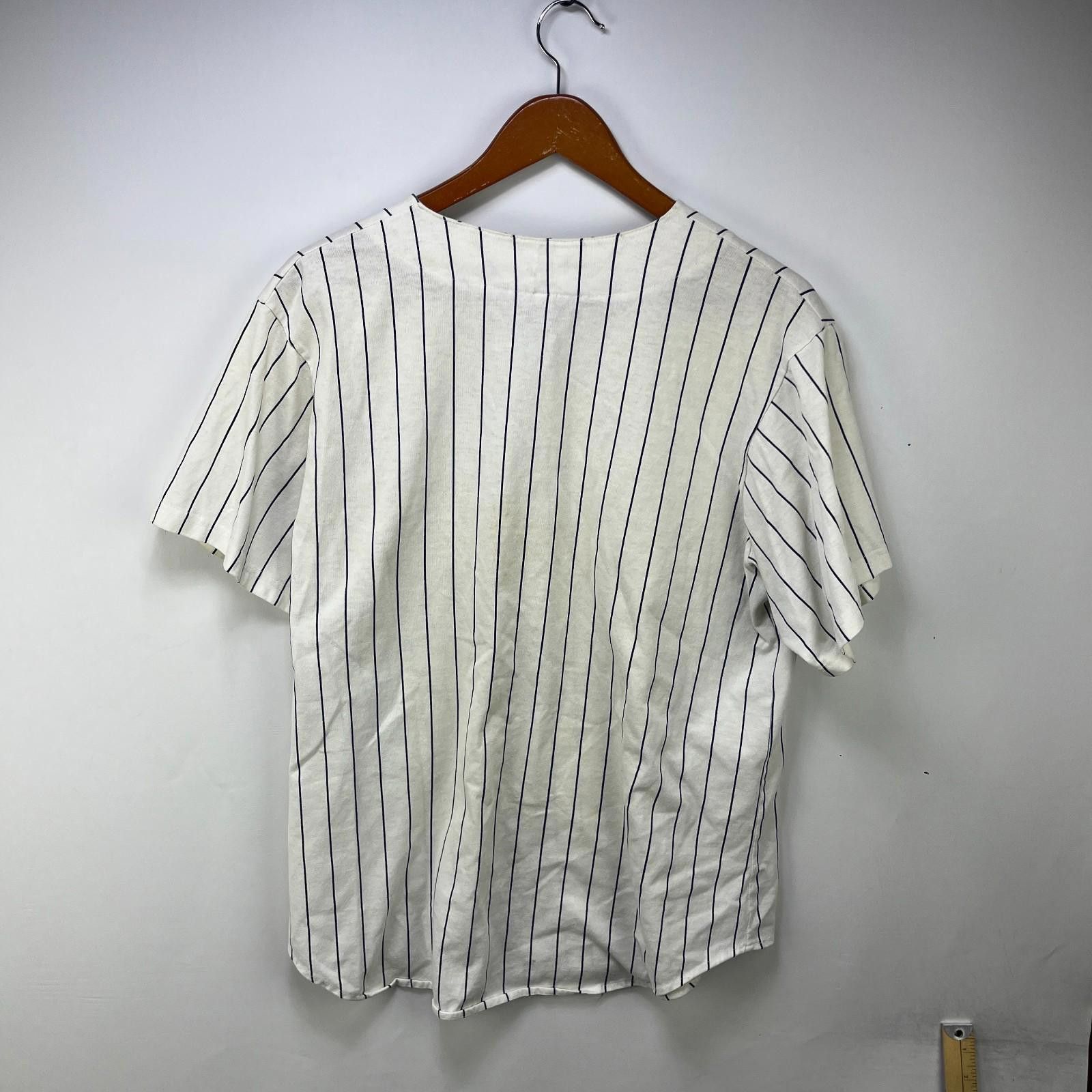 Other Vintage 90s Cleveland Indians Pinstripe Button-Up Jersey XL Size ONE SIZE - 9 Thumbnail