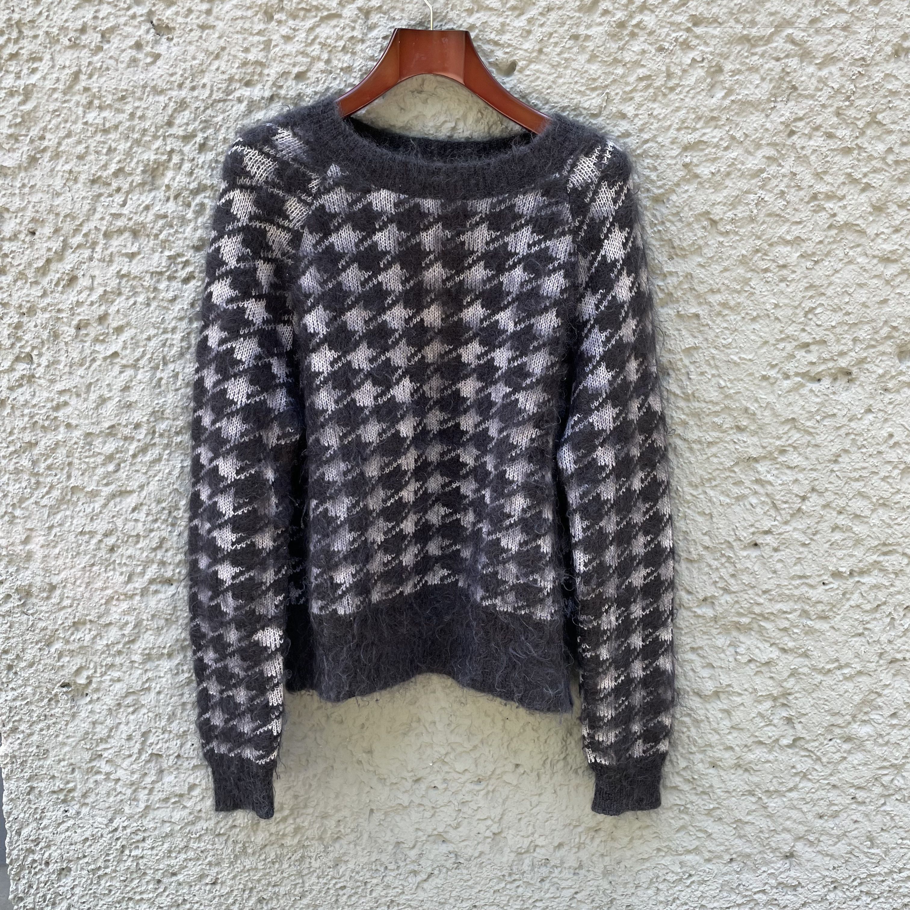 Haider Ackermann Haider Ackermann Houndstooth Sweater Knit Silk Mohair Size US M / EU 48-50 / 2 - 1 Thumbnail