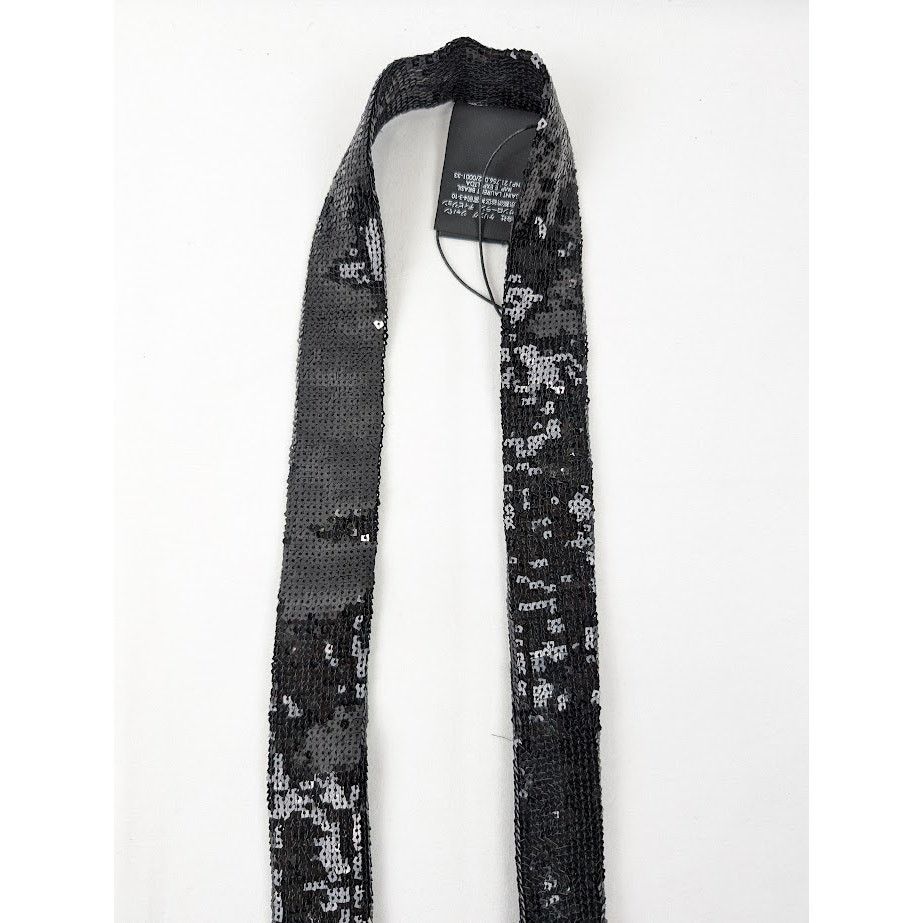 Saint Laurent Paris o1rshd1 Size: OS / Square Sequence Lavalliere Scarf in Black Size ONE SIZE - 9 Thumbnail