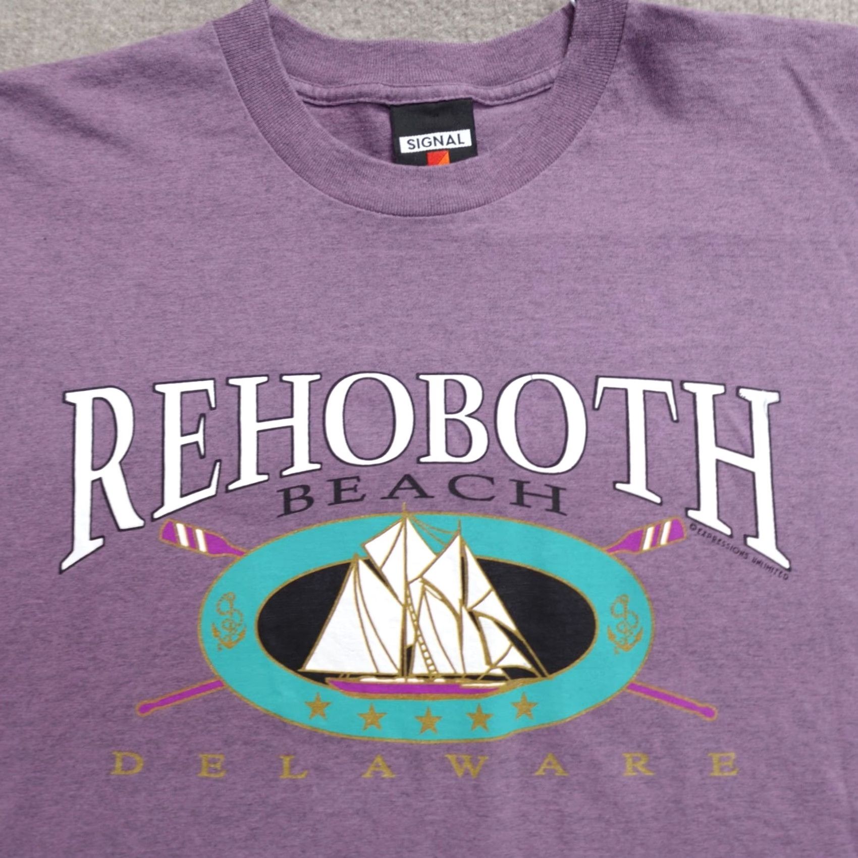 Vintage VINTAGE Rehoboth Shirt Medium Purple Signal Delaware Made in USA Mens T-Shirt Short Sleeve Crew Neck CottonBlend Jersey USA 90s Theme Size US M / EU 48-50 / 2 - 2 Thumbnail