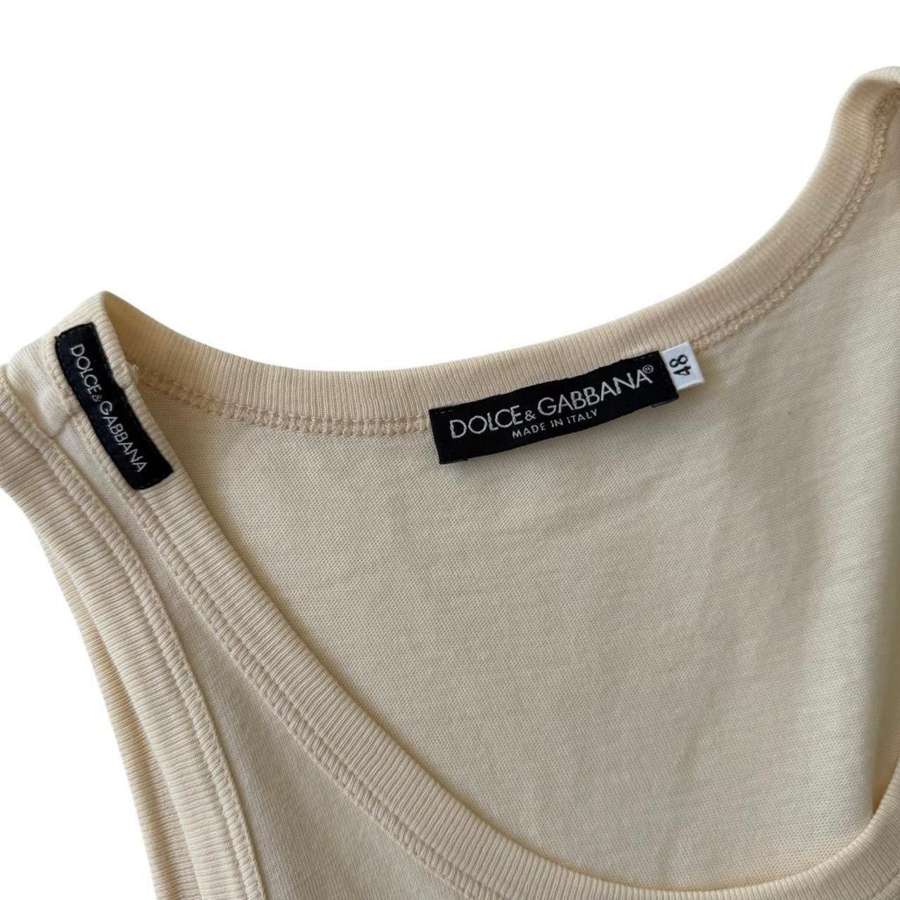 Dolce & Gabbana Boxe Logo Tank Top Ivory y2k