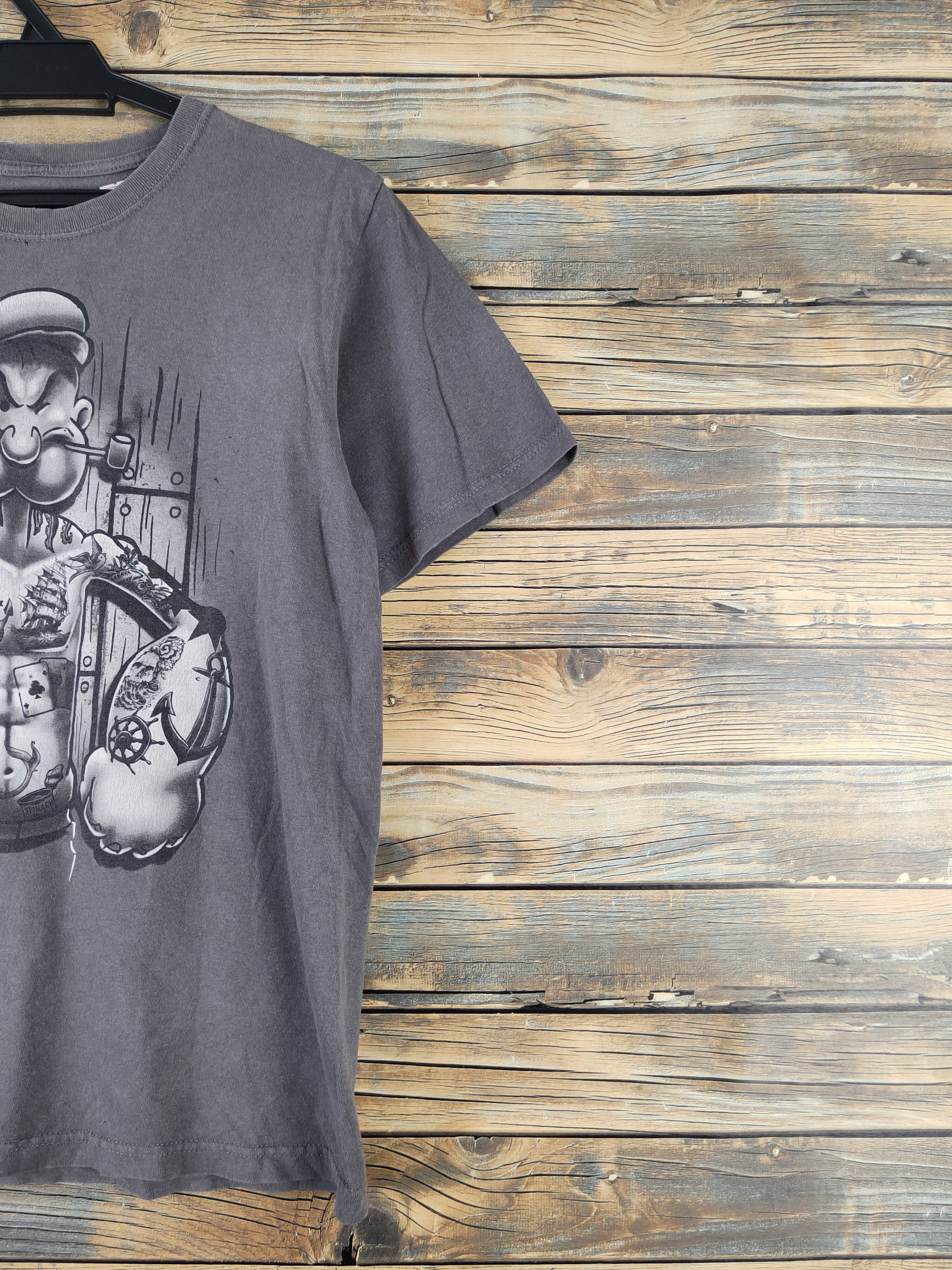 Japanese Brand × Vintage DL Japanese Brand Gray Popeye Short Sleeve T-shirt #1037 Size US S / EU 44-46 / 1 - 6 Thumbnail