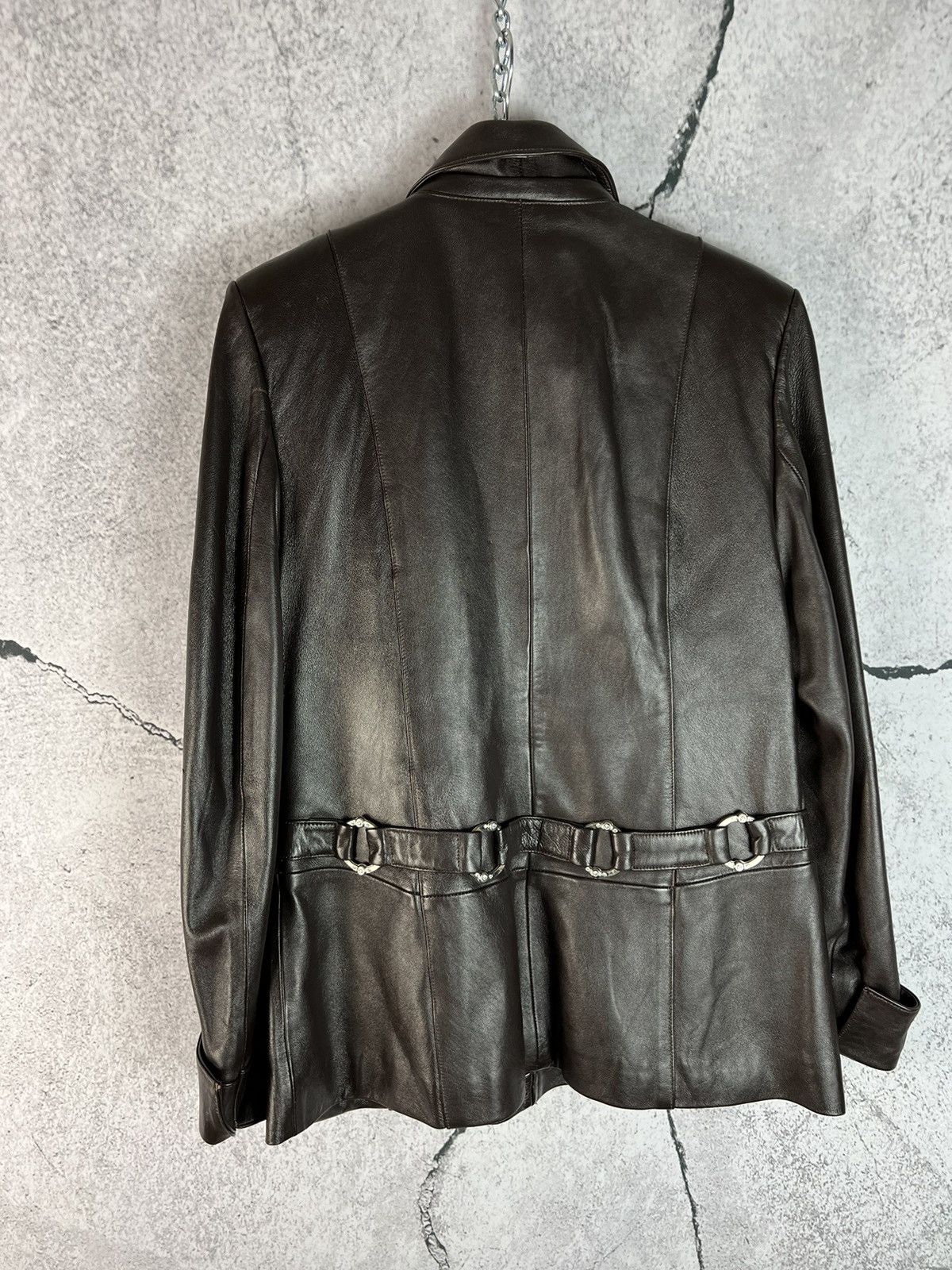 Vintage Vintage Y2K Avant Garde Leather long Jacket Size US S / EU 44-46 / 1 - 2 Thumbnail