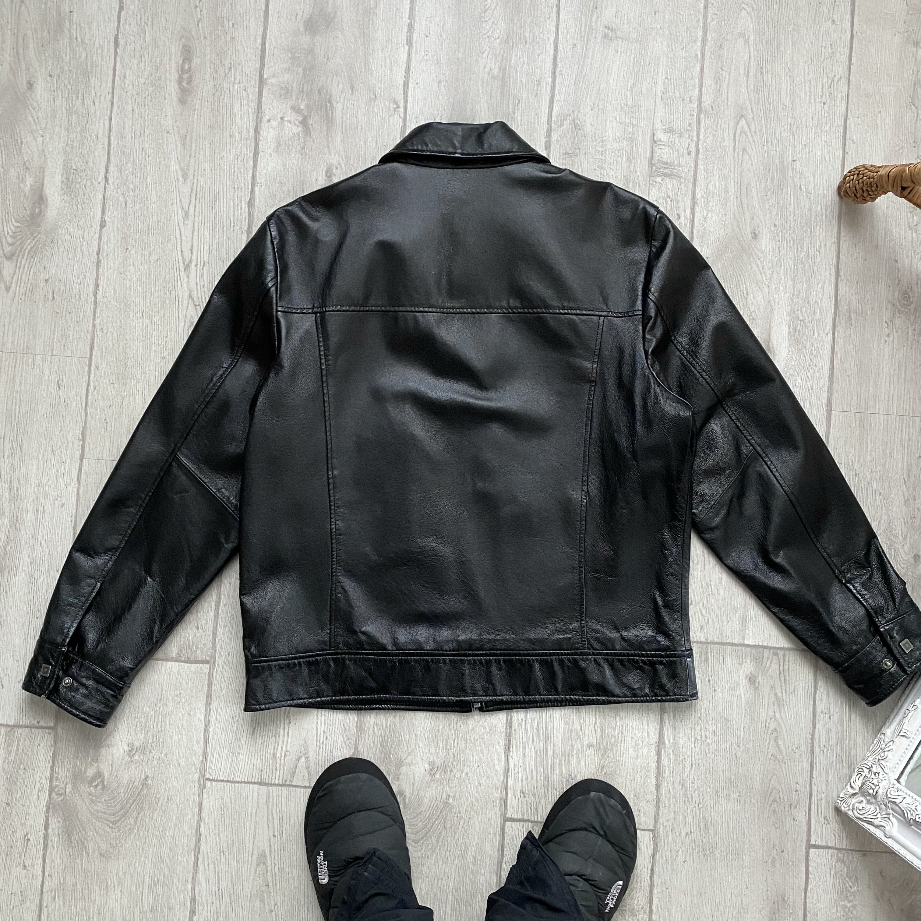 Genuine Leather 🏍 Vintage Moto Genuine Leather Racing Jacket Y2k Motorcycle Size US L / EU 52-54 / 3 - 10 Thumbnail