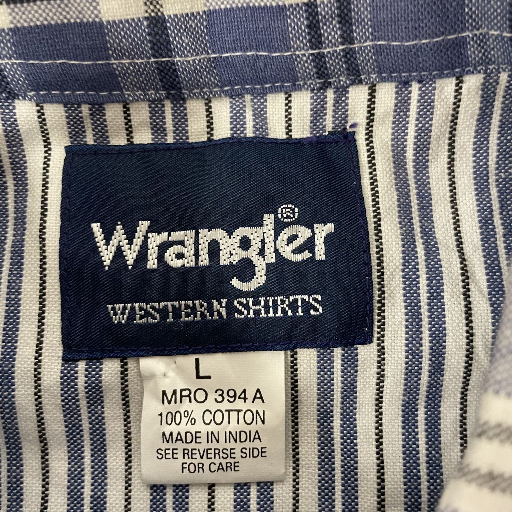 Wrangler NOS New Vtg Wrangler Blue Stripe ROEDO GARTH Shirt Size US L / EU 52-54 / 3 - 5 Thumbnail