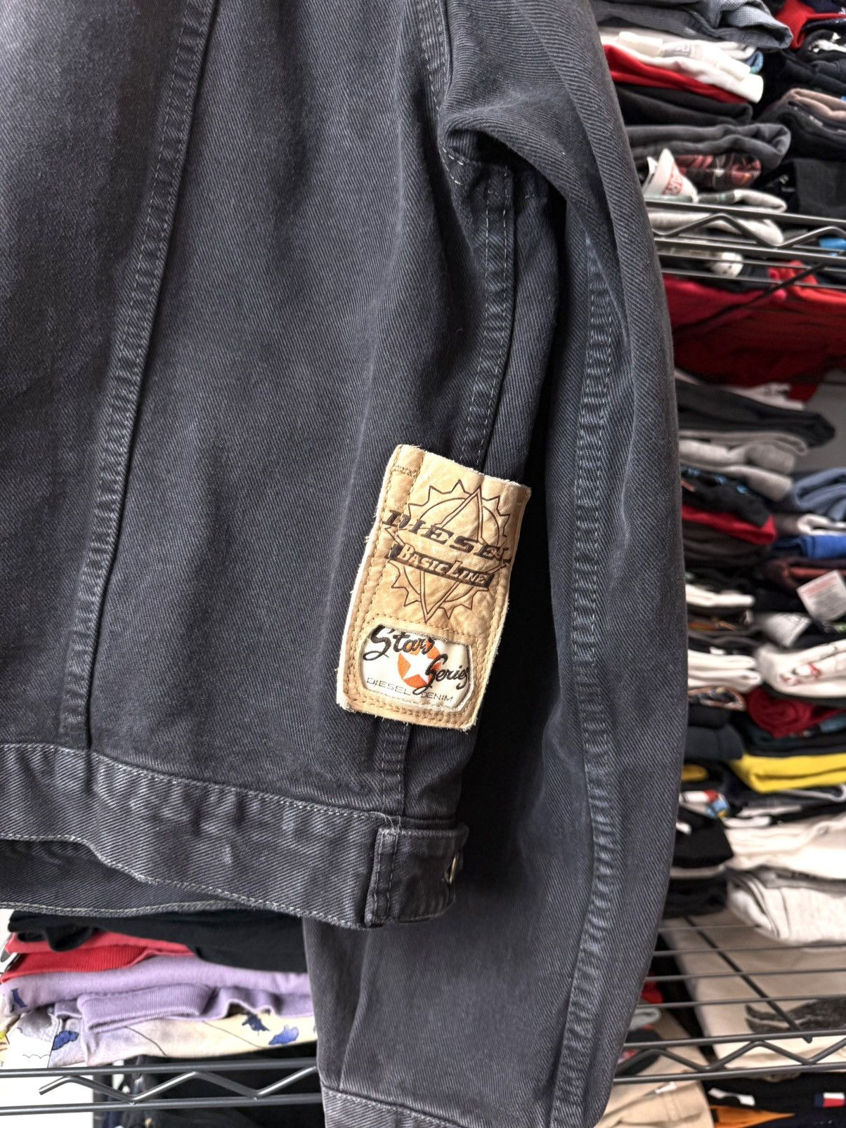 Diesel 💥Rare! Vintage Diesel Denim Jacket Archive Leather Patch Size US XXL / EU 58 / 5 - 3 Thumbnail