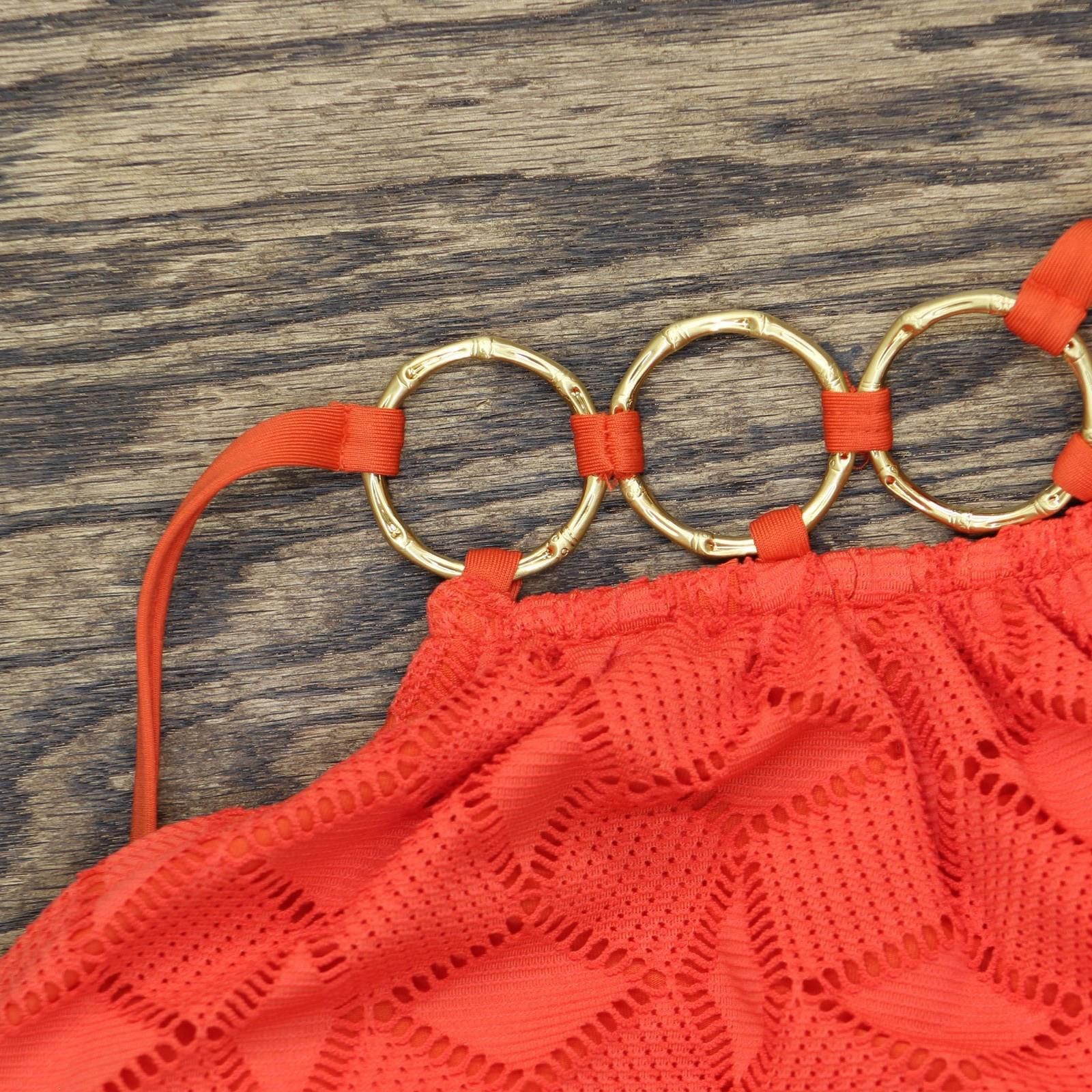 Vince Camuto Nwt Vince Camuto Ring Bikini Top V33780 Tangerine Orange M Size ONE SIZE - 5 Thumbnail