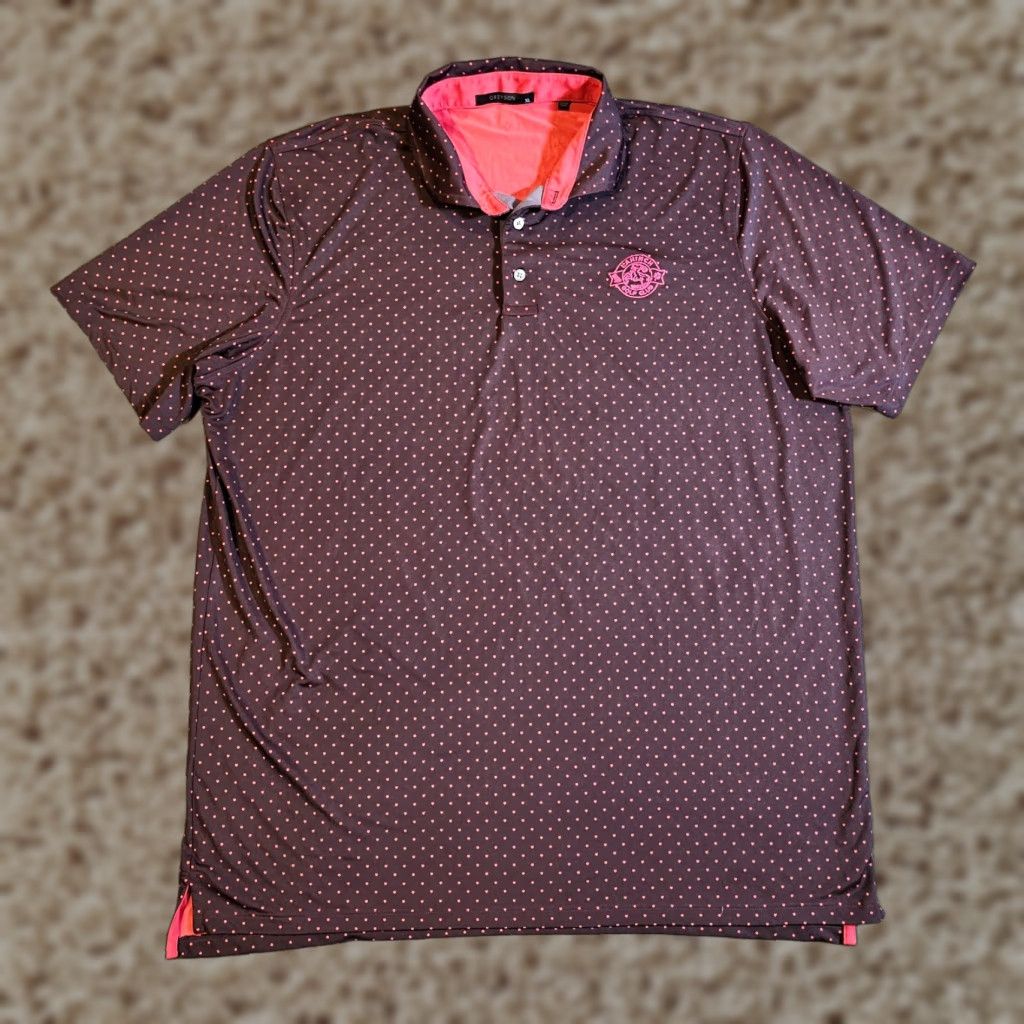 Vintage Greyson Polo Shirt Mens XL Red Black Polka Dot Golf Short Sleeve Stretch Casual Size US XL / EU 56 / 4 - 1 Thumbnail