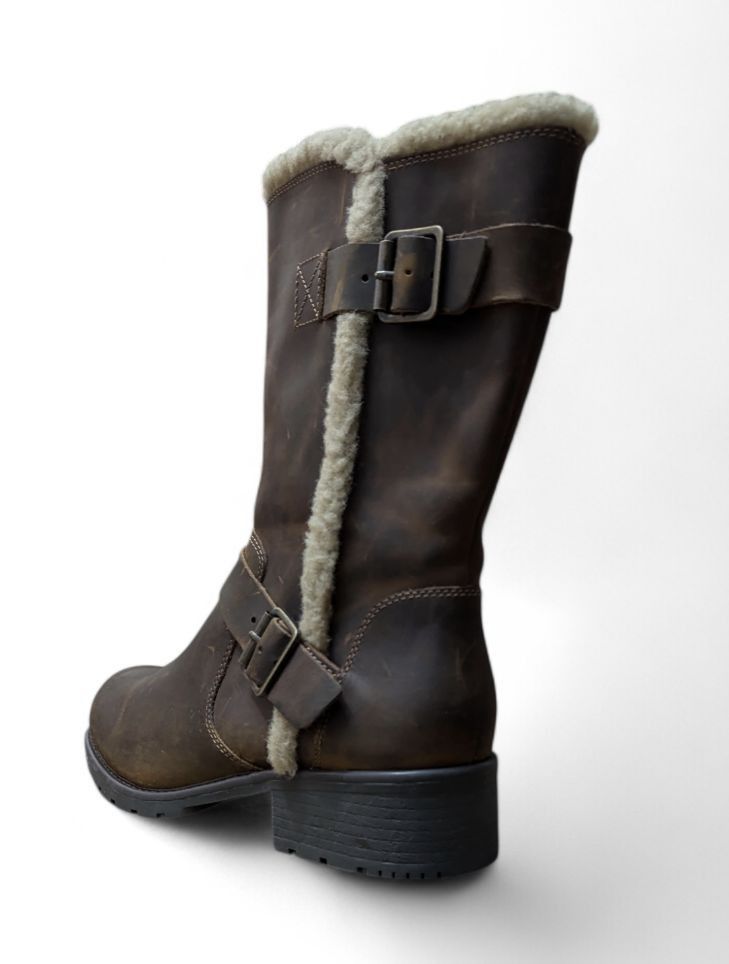 Clarks CLARKS Engineer Boots Biker Boots Fur Trimmed Size US 8.5 / IT 38.5 - 3 Thumbnail
