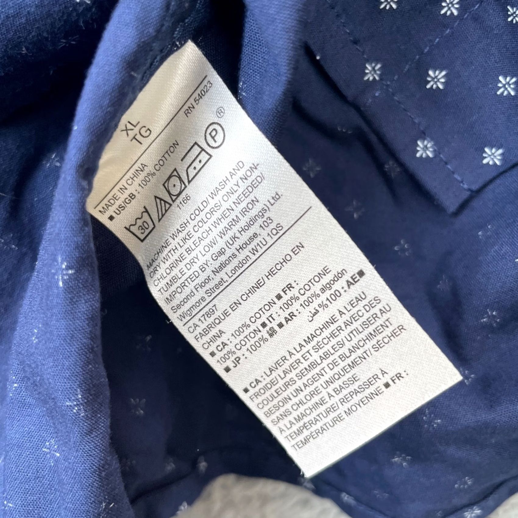Gap Gap Shirt Mens XL Blue Slim Button-Down Cotton Casual Shirt Size US XL / EU 56 / 4 - 4 Thumbnail