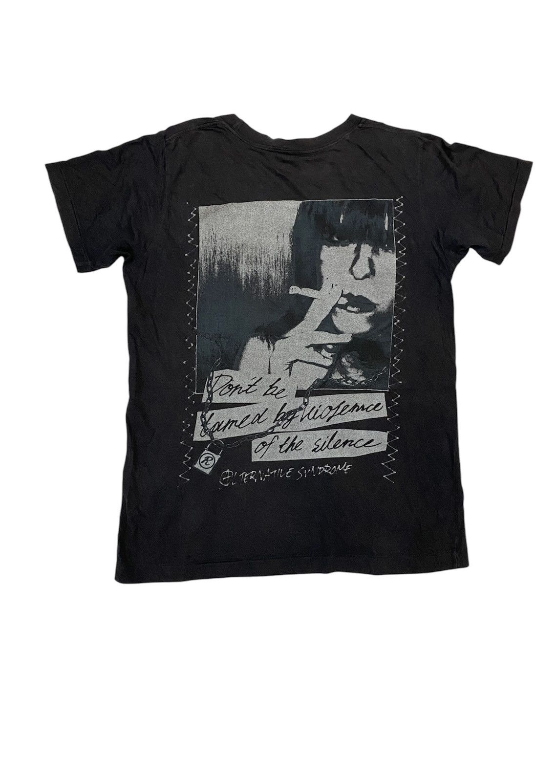 20471120 × Hysteric Glamour × Japanese Brand 1990s RNA Japan Girl Smoking and poem Anarchy tee Size M / US 6-8 / IT 42-44 - 1 Thumbnail