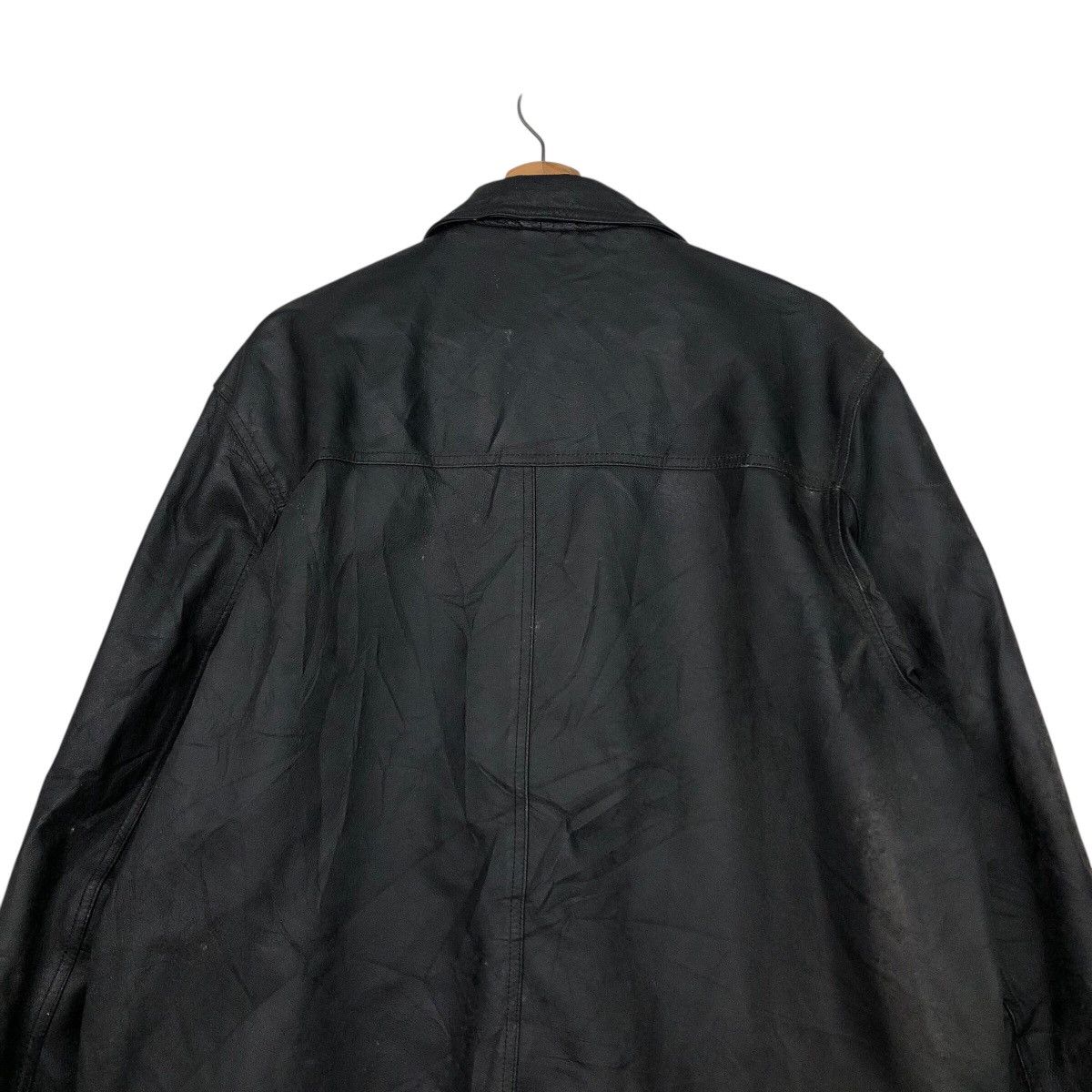 Japanese Brand 📌Rich Black Vintage Leather Jacket Vivreclub Issey Miyake Size US L / EU 52-54 / 3 - 10 Thumbnail
