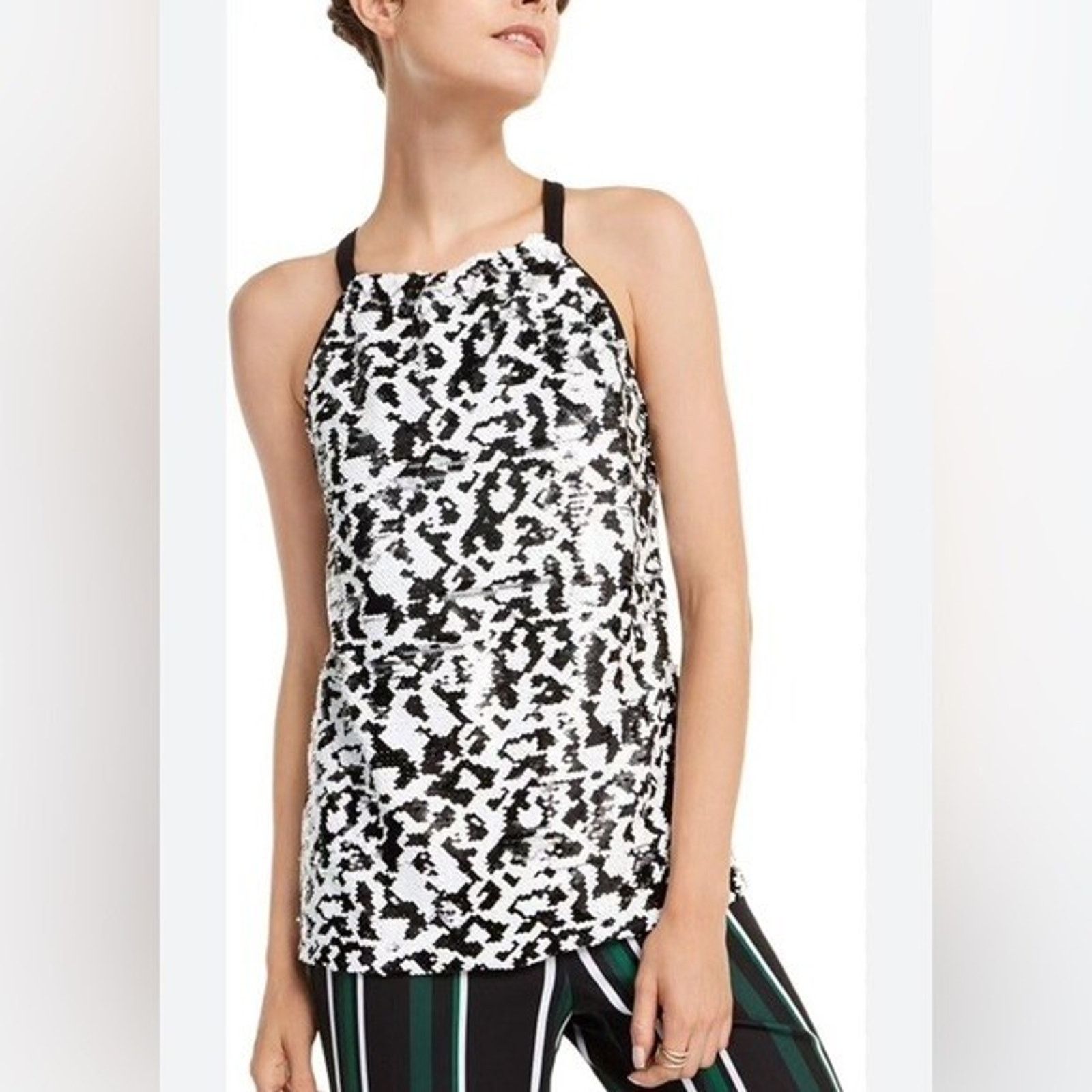 & Other Stories INC International Concepts Sequin Halter Tank Large A001347 Size L / US 10 / IT 46 - 1 Thumbnail