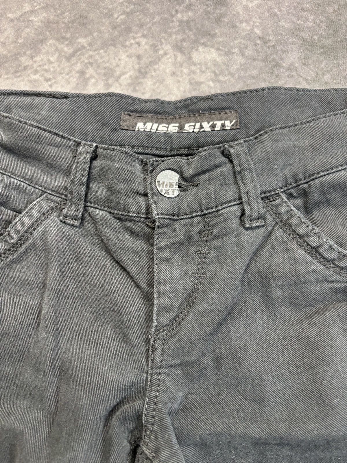 Vintage Miss Sixty Jeans Y2K Black Denim Lace Pants 2000s 90