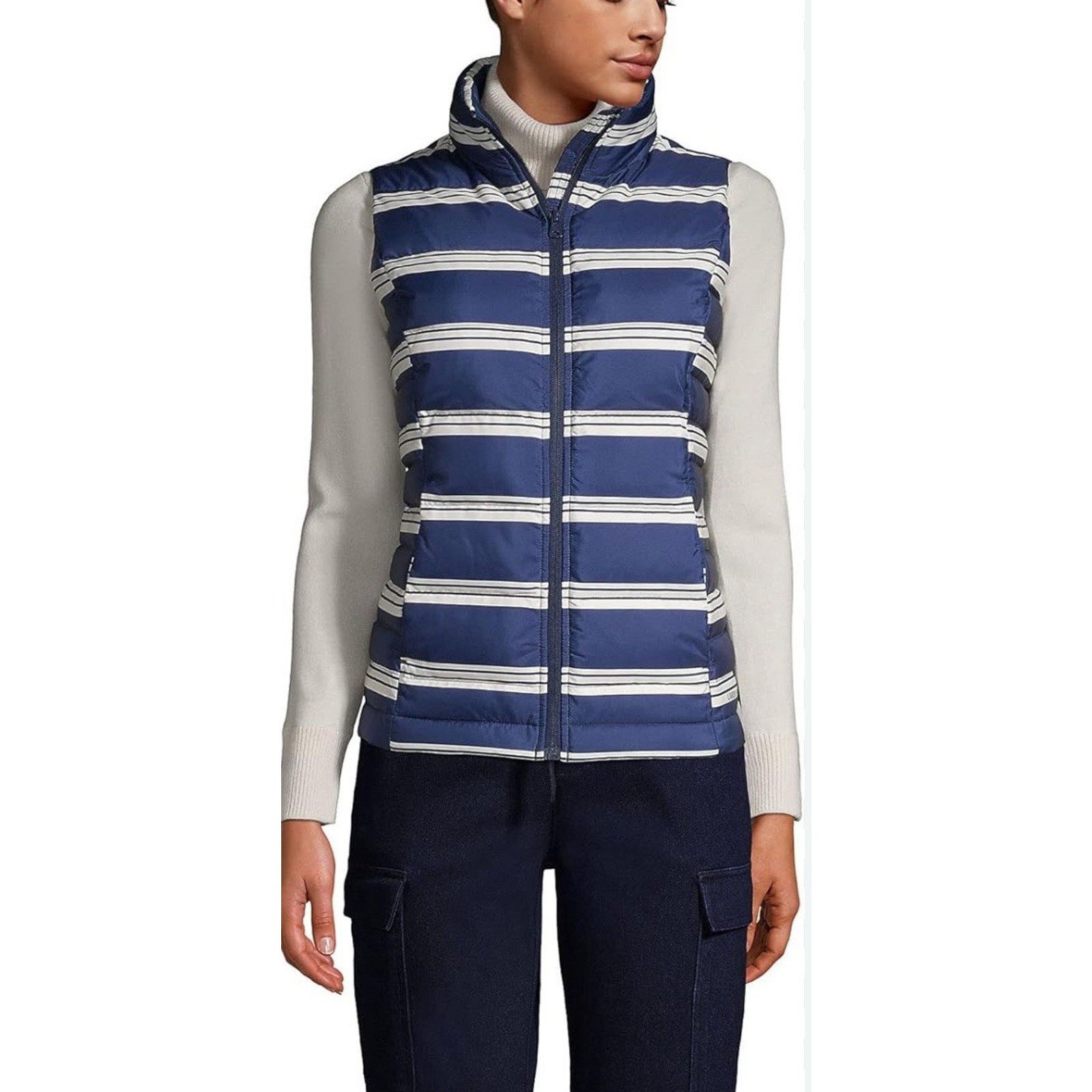 Lands' End Lands End Down Puffer Coastal Fisherman Stripe 2X A001834 Size XXL / US 16-18 / IT 52-54 - 1 Thumbnail