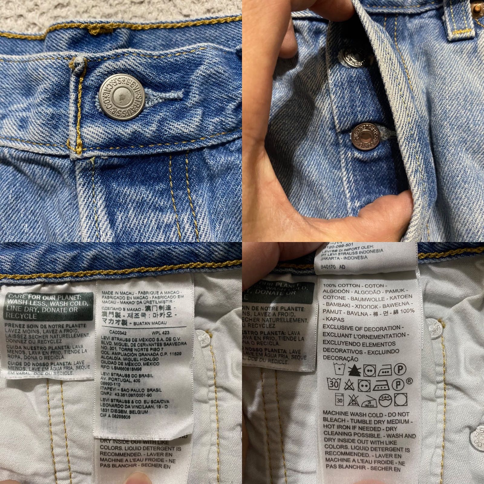 Levi's Levi's 501 Womens Jeans Shorts Blue Denim Medium Wash Cut-Off Inseam 2" 28 in Inseam 2 in Size 28" / US 6 / IT 42 - 8 Thumbnail