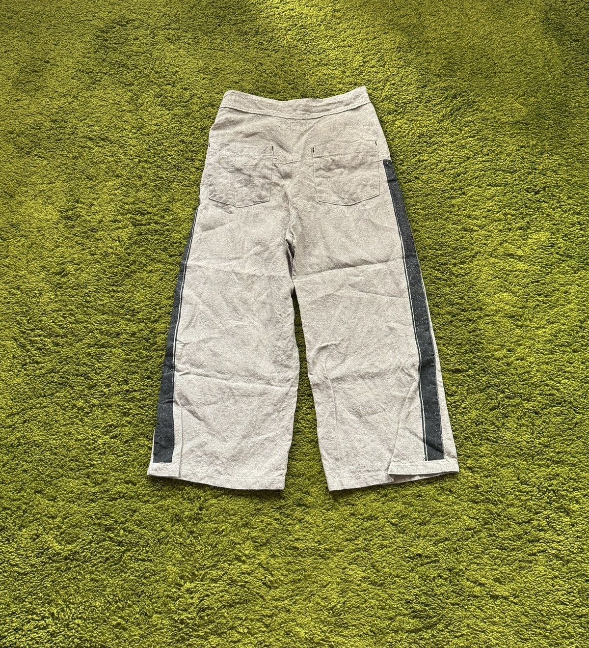Designer Lurdes Bergada 100% linen wide leg culottes pants Size 25" / US 0 / IT 36 - 2 Thumbnail