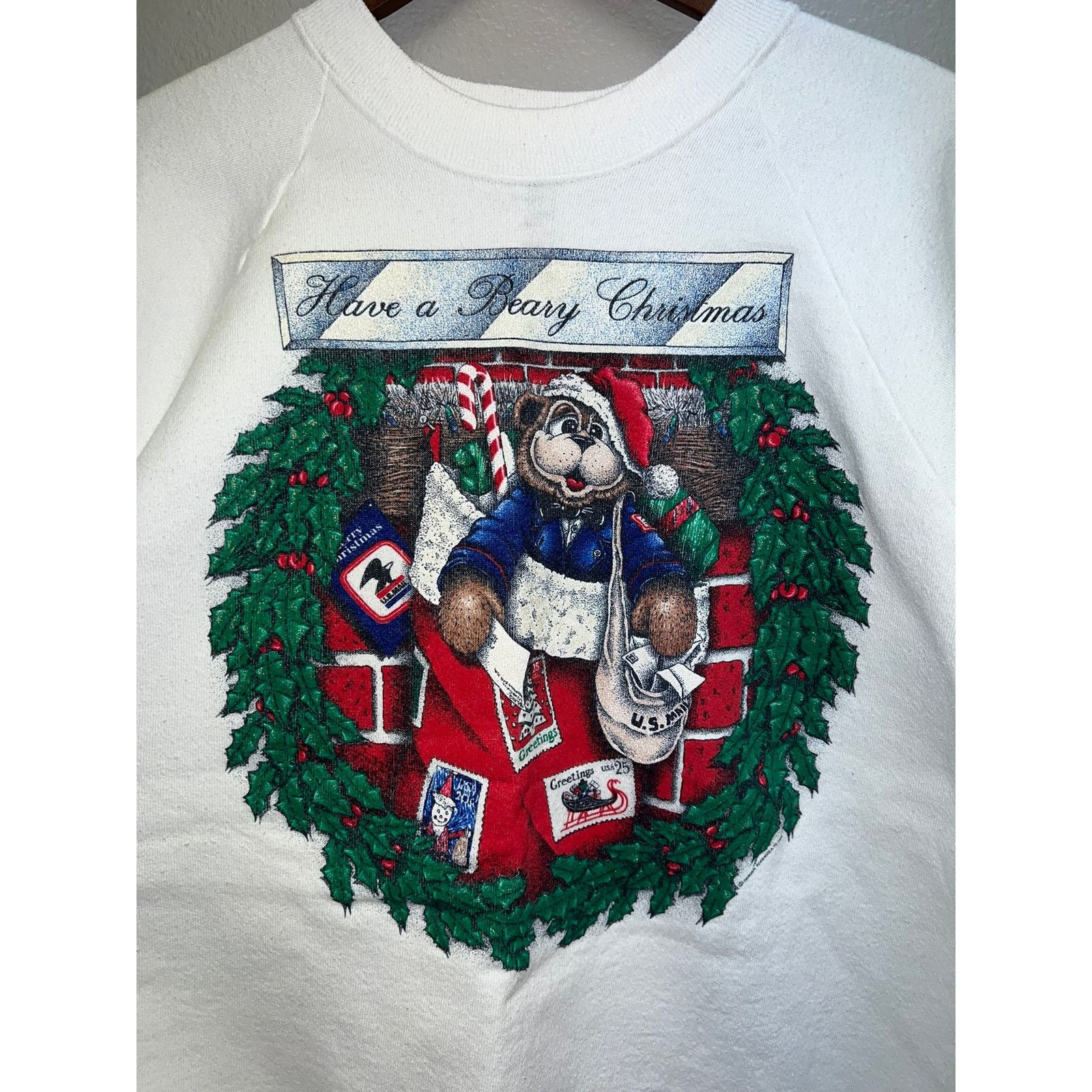 Fruit Of The Loom Vintage Christmas Sweatshirt Have A Beary Crewneck VTG 90s X Size US XL / EU 56 / 4 - 6 Thumbnail