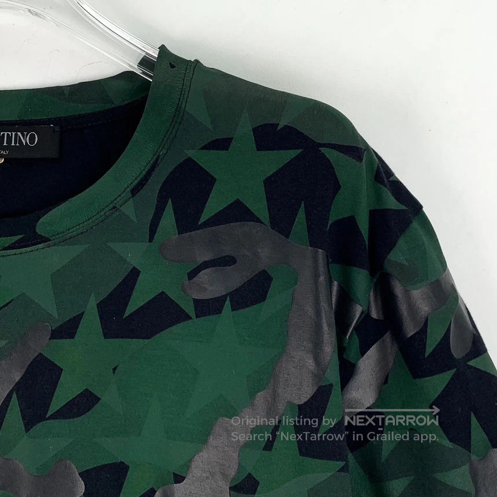 Valentino Valentino Dark Green Star Printed Cotton Crew Neck Short S Size US S / EU 44-46 / 1 - 3 Thumbnail