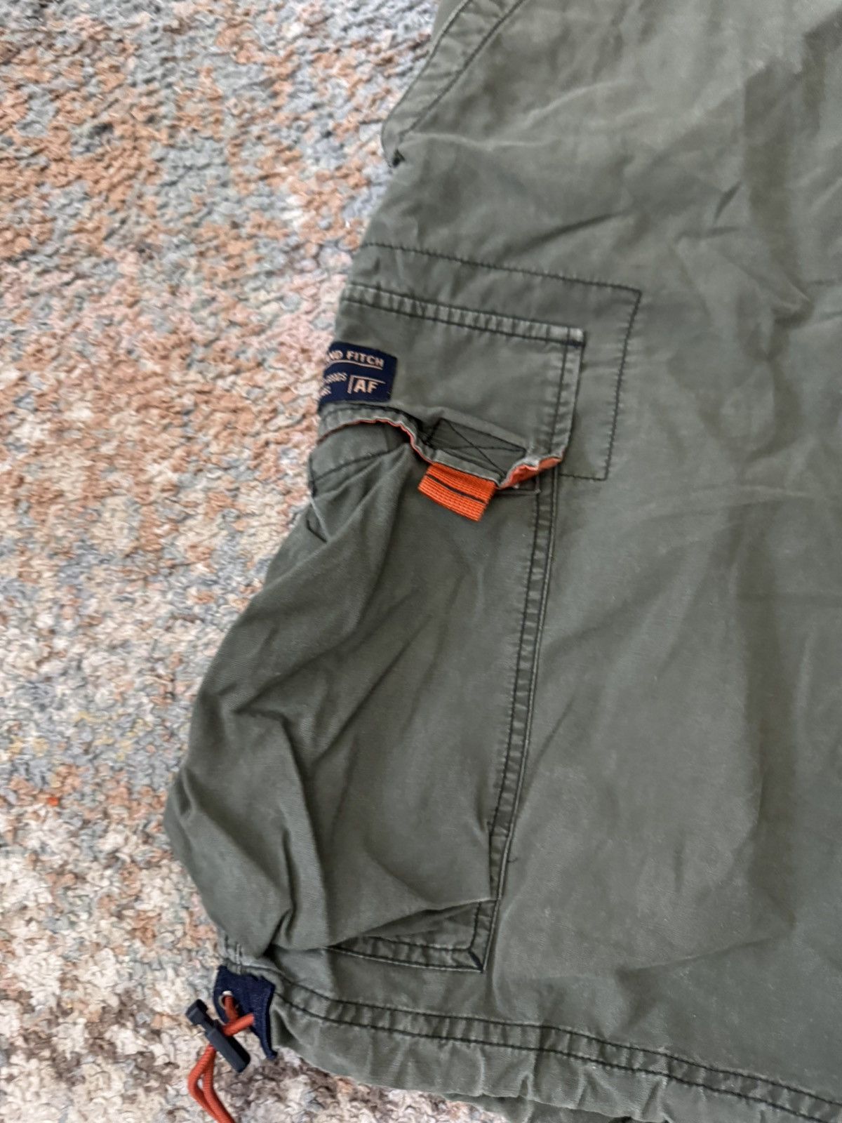 American Eagle Outfitters VTG Y2K Abercrombie Cargo Green Paratrooper Shorts 32 Orange Size US 32 / EU 48 - 2 Thumbnail