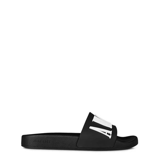image of Amiri O1G2R1Mq0324 Sliders In Black & White in Black/White, Men's (Size 11)