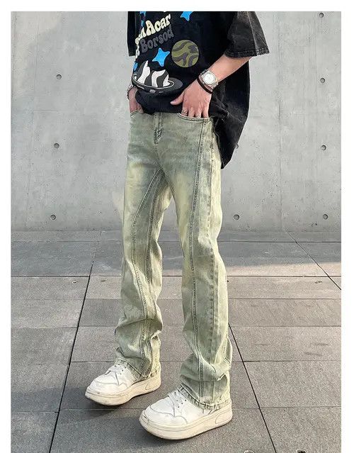 Japanese Brand × Jean Pants Men's washed distressed straight bootcut jeans Size US 32 / EU 48 - 1 Thumbnail