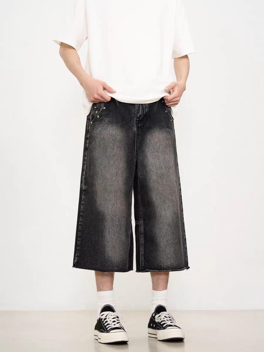 Japanese Brand × Vintage baggy washed retro studded denim shorts Size US 30 / EU 46 - 3 Thumbnail