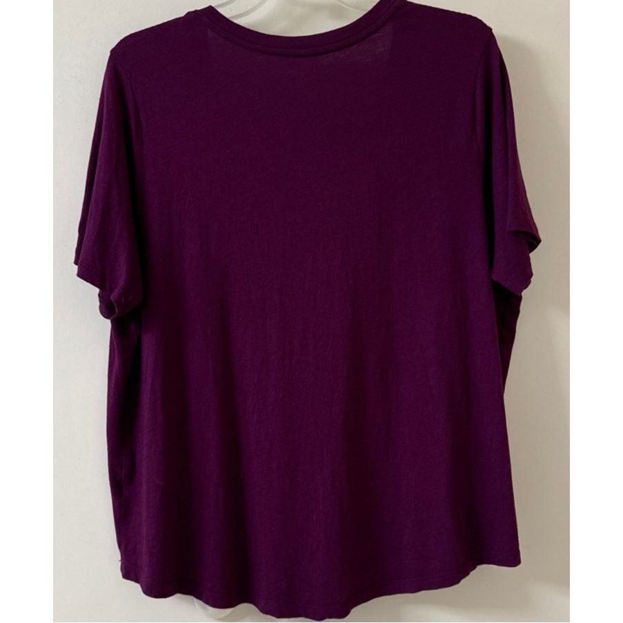 Other Terra & Sky 1X 16W–18W Purple V-neck Short Sleeve T-shirt Size XL / US 12-14 / IT 48-50 - 3 Thumbnail