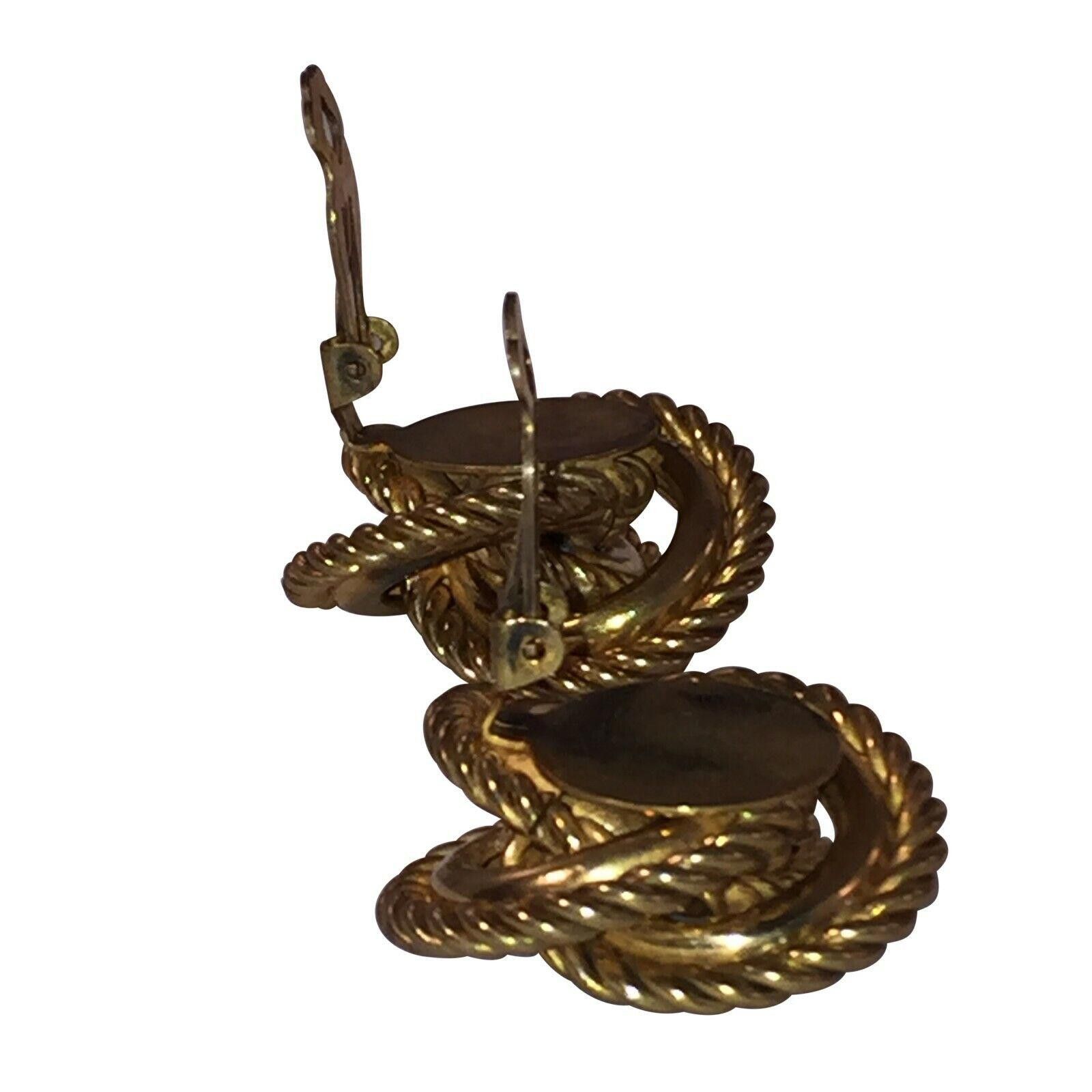 Designer Miriam Haskell Love Knot Interwoven Brass Earrings Size ONE SIZE - 4 Thumbnail