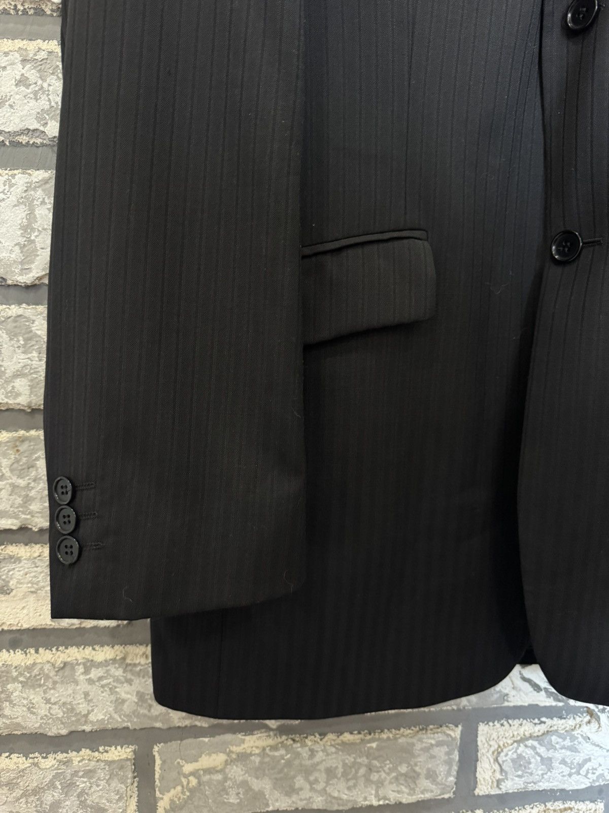 Balmain Balmain Paris Blazer Men's Suit Jacket Black Pin Stripe Size 40L - 2 Thumbnail