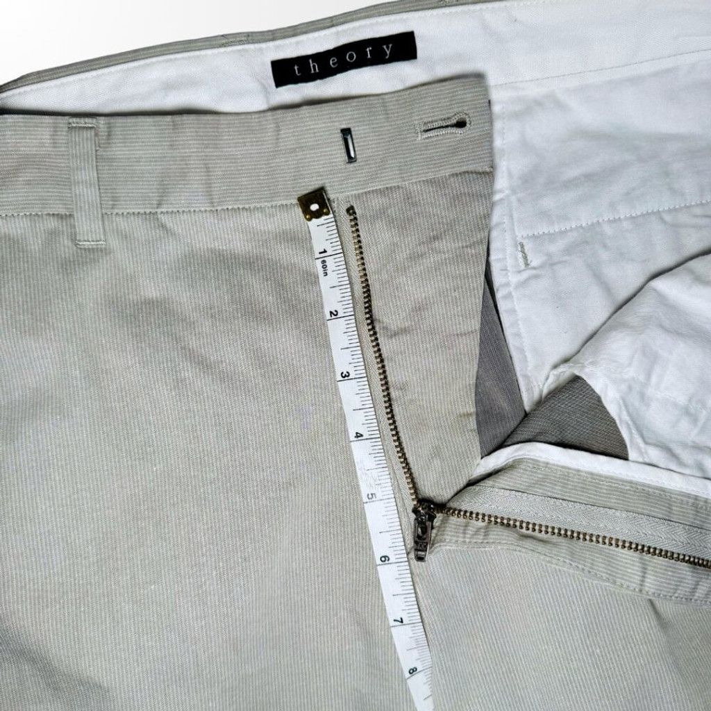 Theory Theory Men's Pinstripe Flat Front Shorts in Beige - 33 Size US 33 - 12 Thumbnail