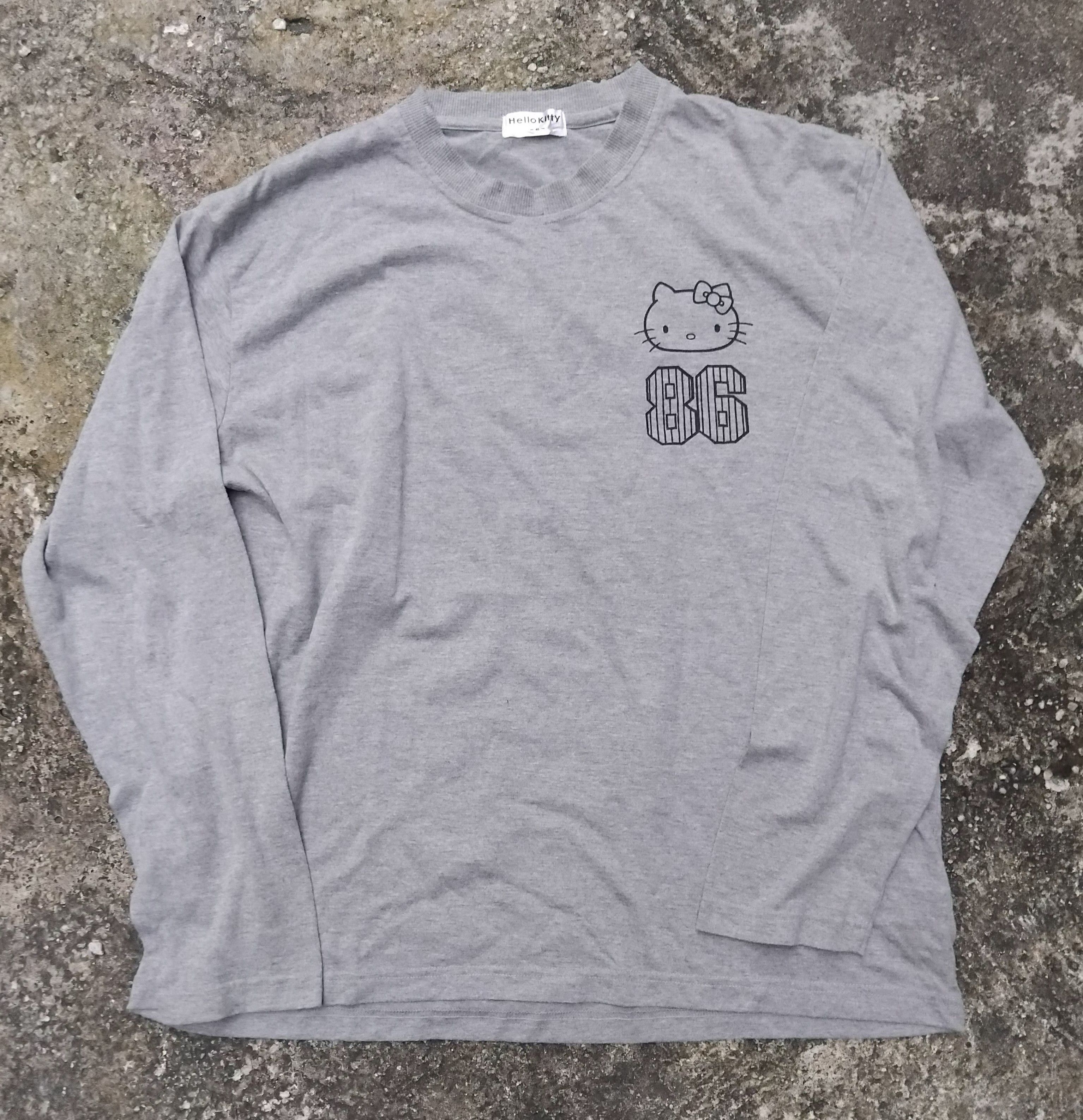 image of Anima x Cartoon Network Hello Kitty Simple Design Japan Market in Grey, Men's (Size XL)