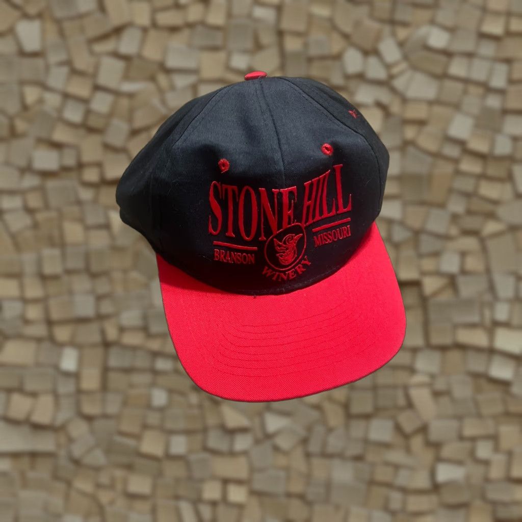 Katin KATI Hats Men One Size Red Black Stone Hill Branson Missouri Winery Baseball Cap Hat Size ONE SIZE - 1 Thumbnail