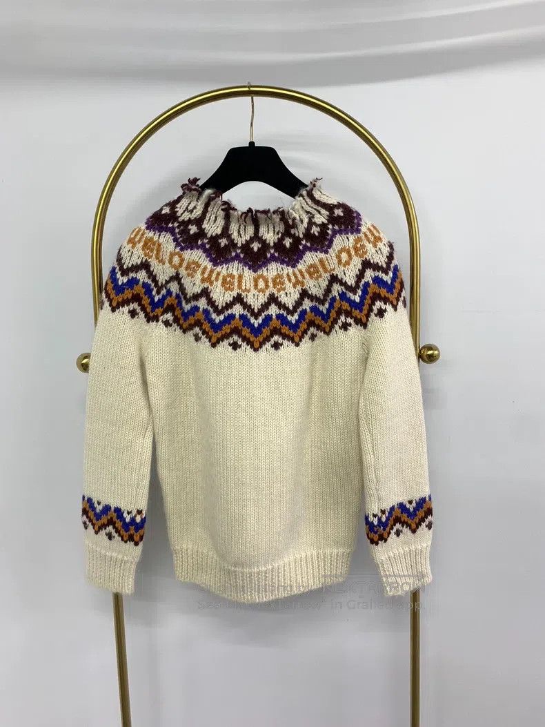 Loewe Loewe Beige collar letter print knit top Size S / US 4 / IT 40 - 3 Thumbnail