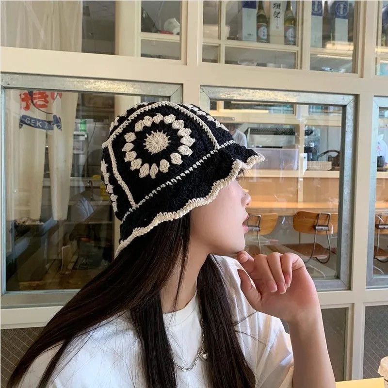 Designer × Japanese Brand Handmade Crochet Unisex Bucket Hat Panama y2k Size ONE SIZE - 2 Thumbnail