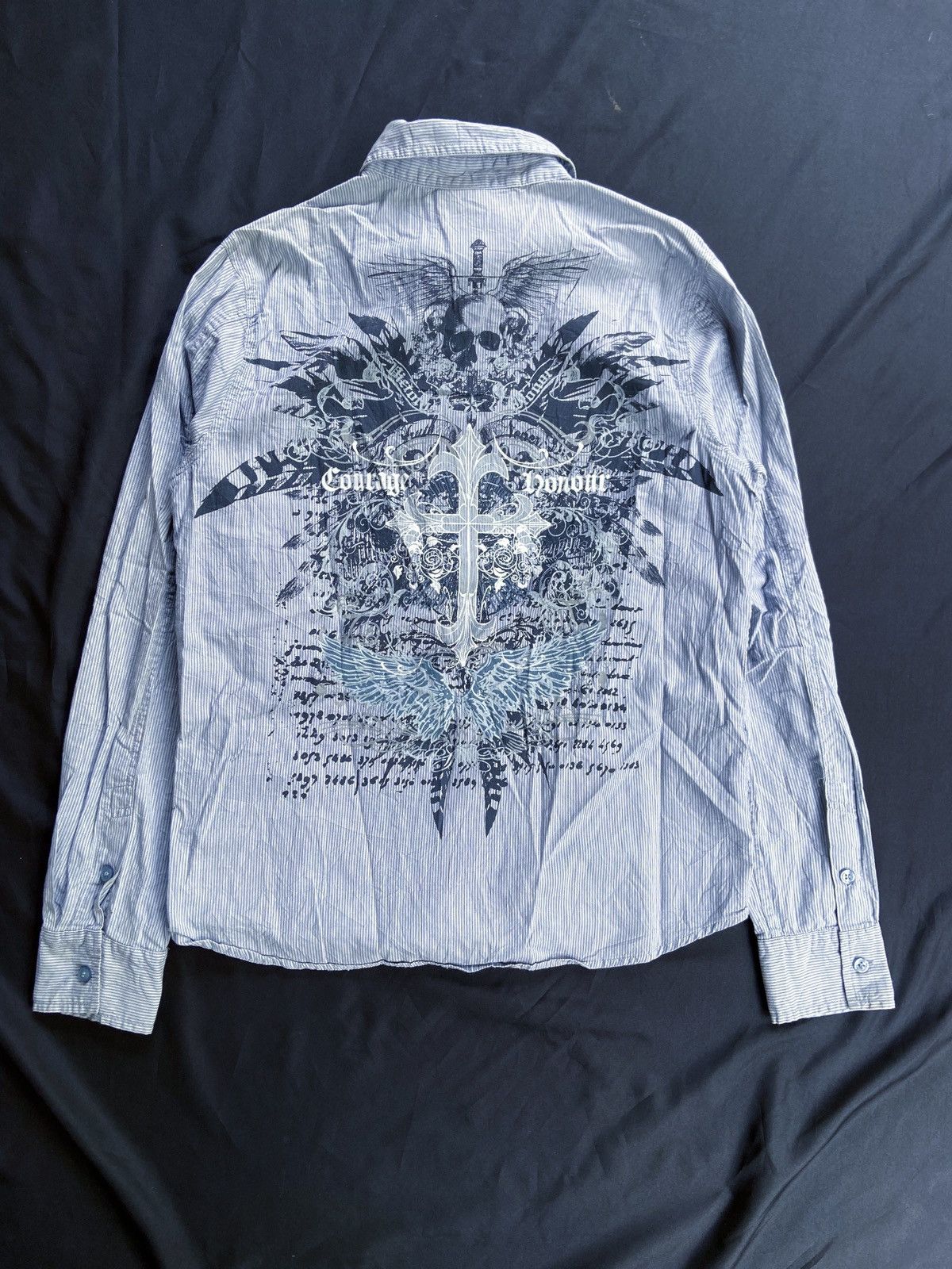 14th Addiction COIRAGE HONOUR SKULL PRINTED BUTTON DOWN SHIRT Size US S / EU 44-46 / 1 - 1 Thumbnail