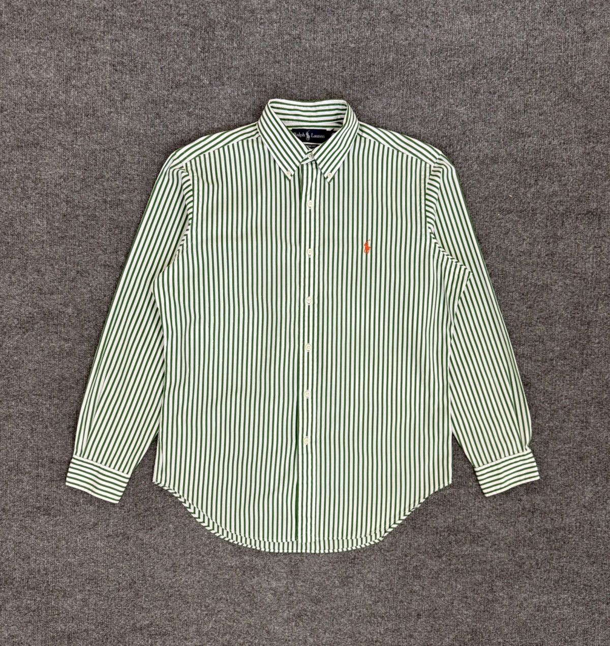 Vintage Ralph Lauren Green Stripe Button Down Shirt