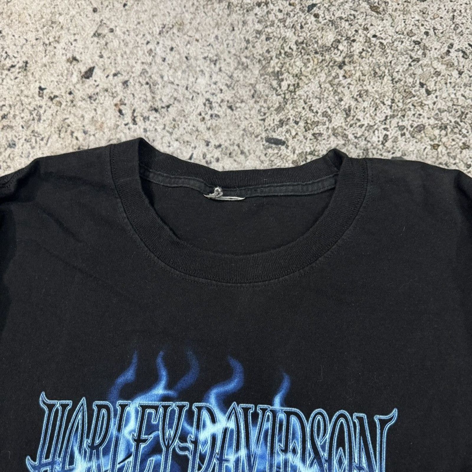 Harley Faded Clown Blue Flame Longsleeve ERD Grunge Chrome