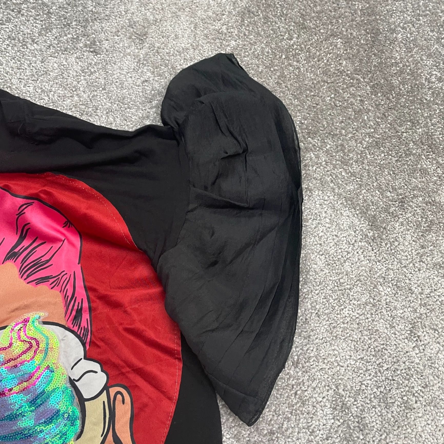 Vintage Minghao Zhuliu Shirt Womens M Black Beaded Ice Cream Face Casual Balloon Sleeve Size M / US 6-8 / IT 42-44 - 6 Thumbnail