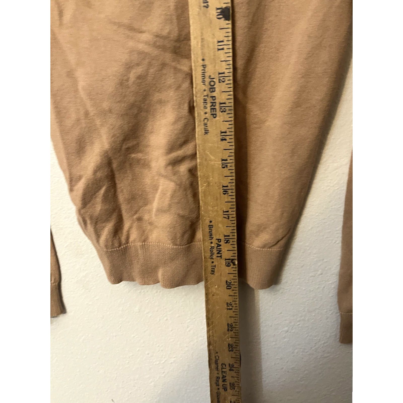 H&M H&M Divided Cardigan Sweater 4 Women Elbow Patch V-Neck Tan Brown Cotton Blend Retro 2000s Style: Cardigan Mens Womens Boys Girls Size S / US 4 / IT 40 - 5 Thumbnail