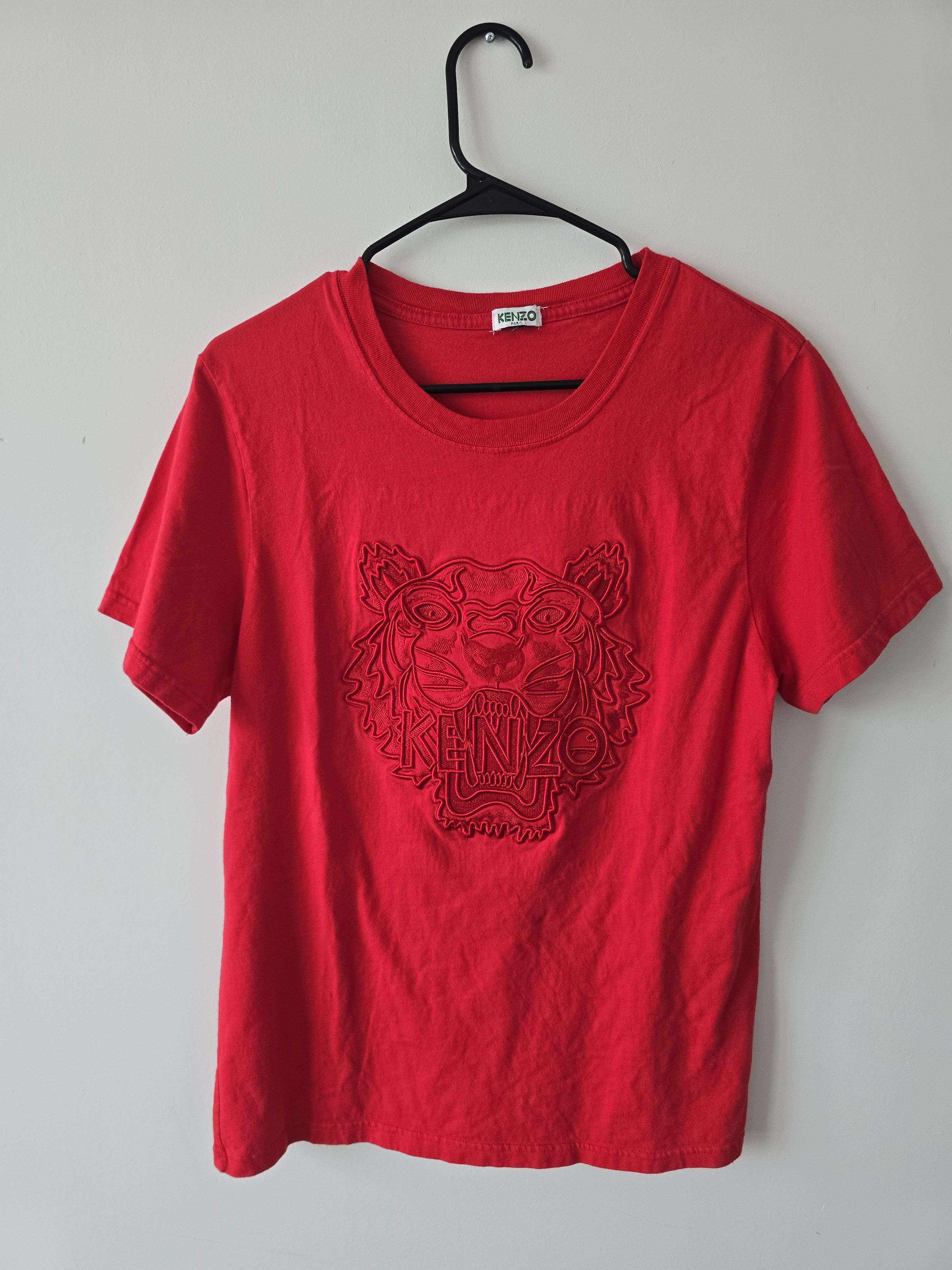 Kenzo Kenzo Paris Red Tiger Logo T-Shirt Red Size US S / EU 44-46 / 1 - 1 Thumbnail