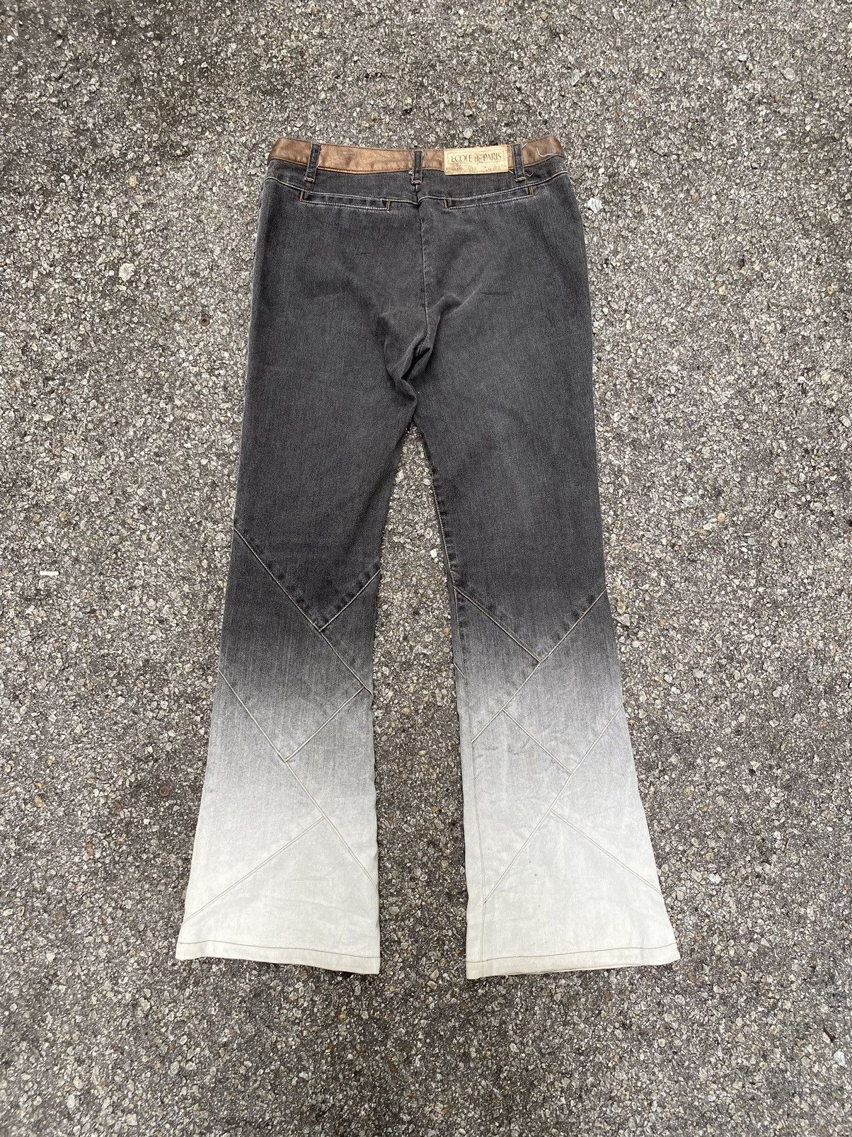 If Six Was Nine Flared Jeans Patchwork by Ecole de Paris Boot Cut Pants Size 28" / US 6 / IT 42 - 8 Thumbnail