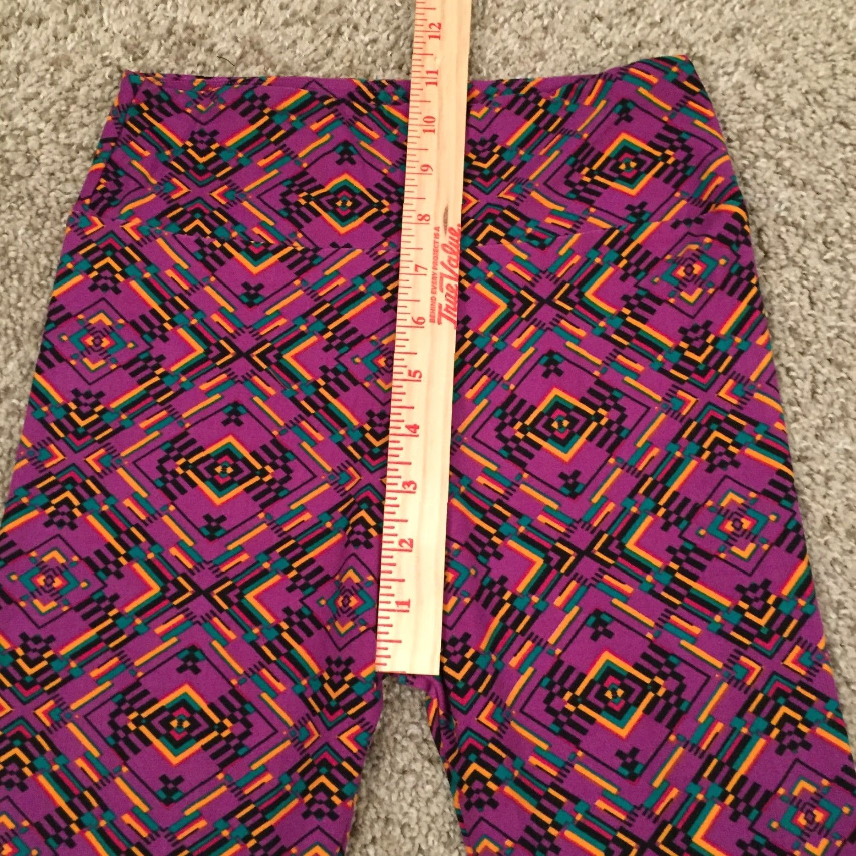 Vintage VINTAGE LuLaRoe Leggings One Size OS Purple Geometric NWOT Size 42" / US 20 - 3 Thumbnail