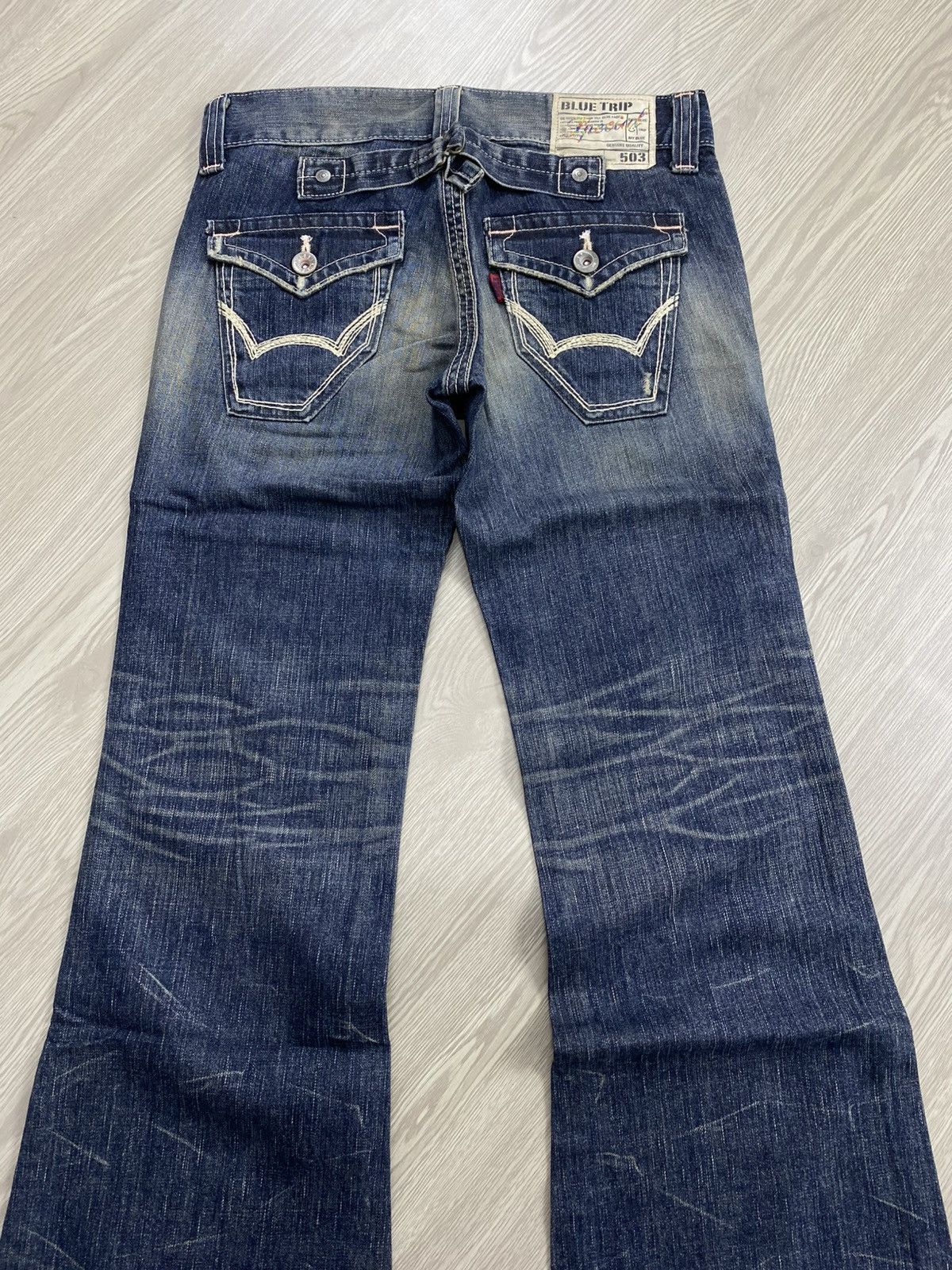 If Six Was Nine Vintage Edwin 503 Whiskered Punk Grunge Lgb Flared Jeans Size US 29 - 19 Thumbnail