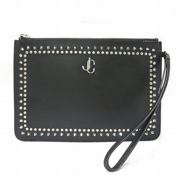 Jimmy Choo Jimmy Choo Jimmy Choo FARA JC Logo Clutch Bag Leather Clutch Bag Size ONE SIZE - 1 Thumbnail