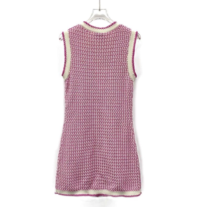 Chanel ChanelPink cotton single-breasted round-neck sleeveless bra Size 4XL / US 24-26 - 2 Thumbnail